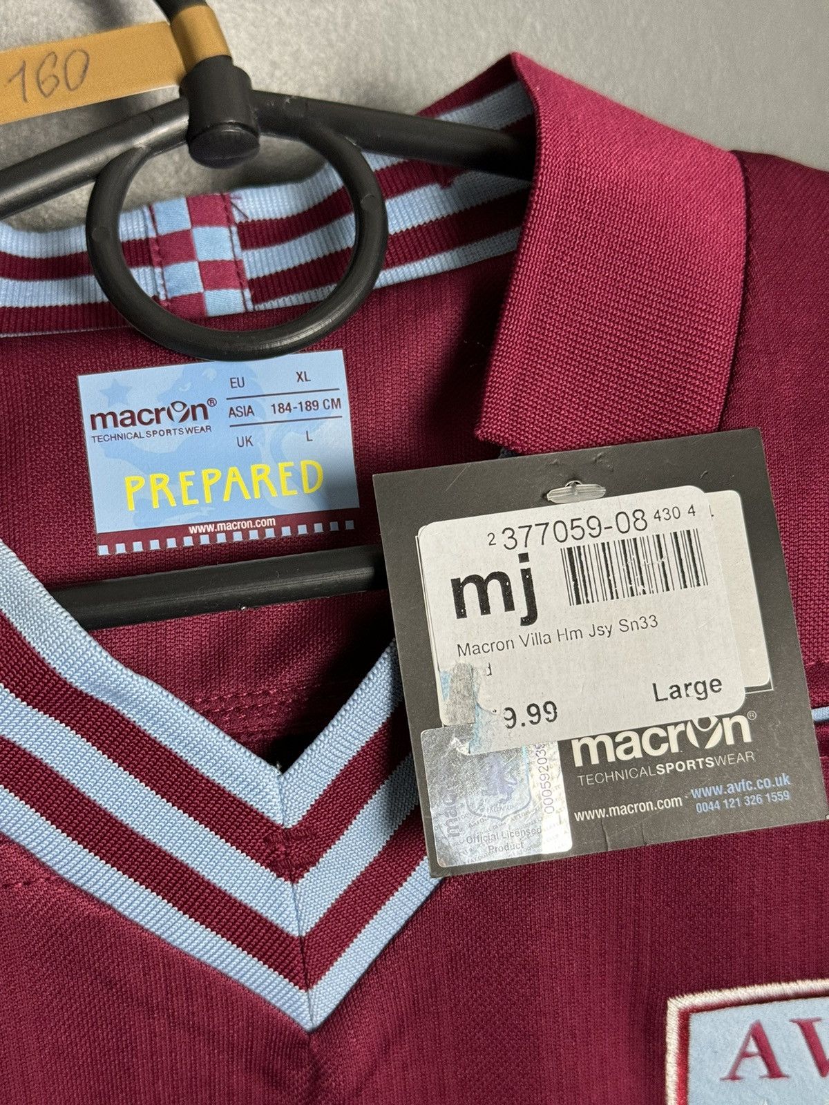 Macron Aston Villa 13/14 Home Football Jersey Size US L / EU 52-54 / 3 - 8 Thumbnail