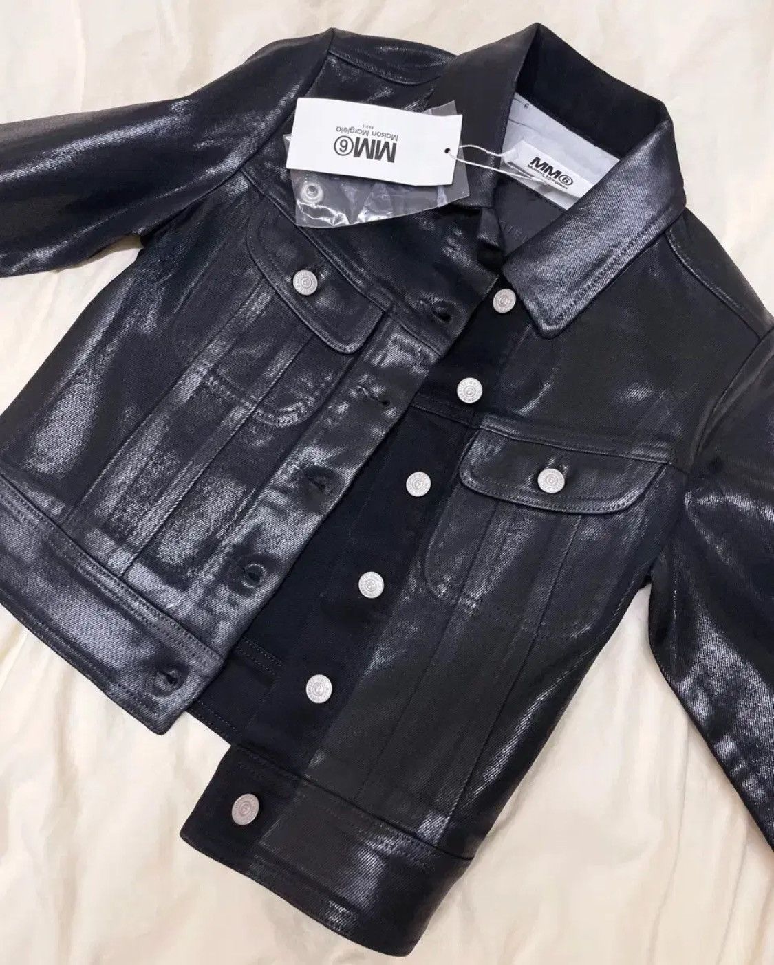 Maison Margiela Maison Margiela Black Waxed Denim Jacket Size XS / US 0-2 / IT 36-38 - 3 Thumbnail
