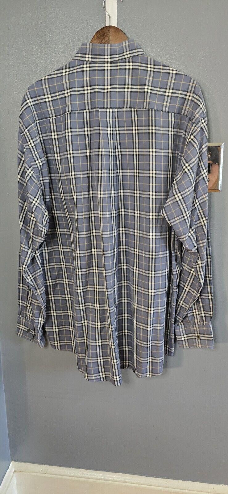 Designer Burberry London Novacheck Shirt Men's XL Long Sleeve Gray Size US XL / EU 56 / 4 - 8 Thumbnail