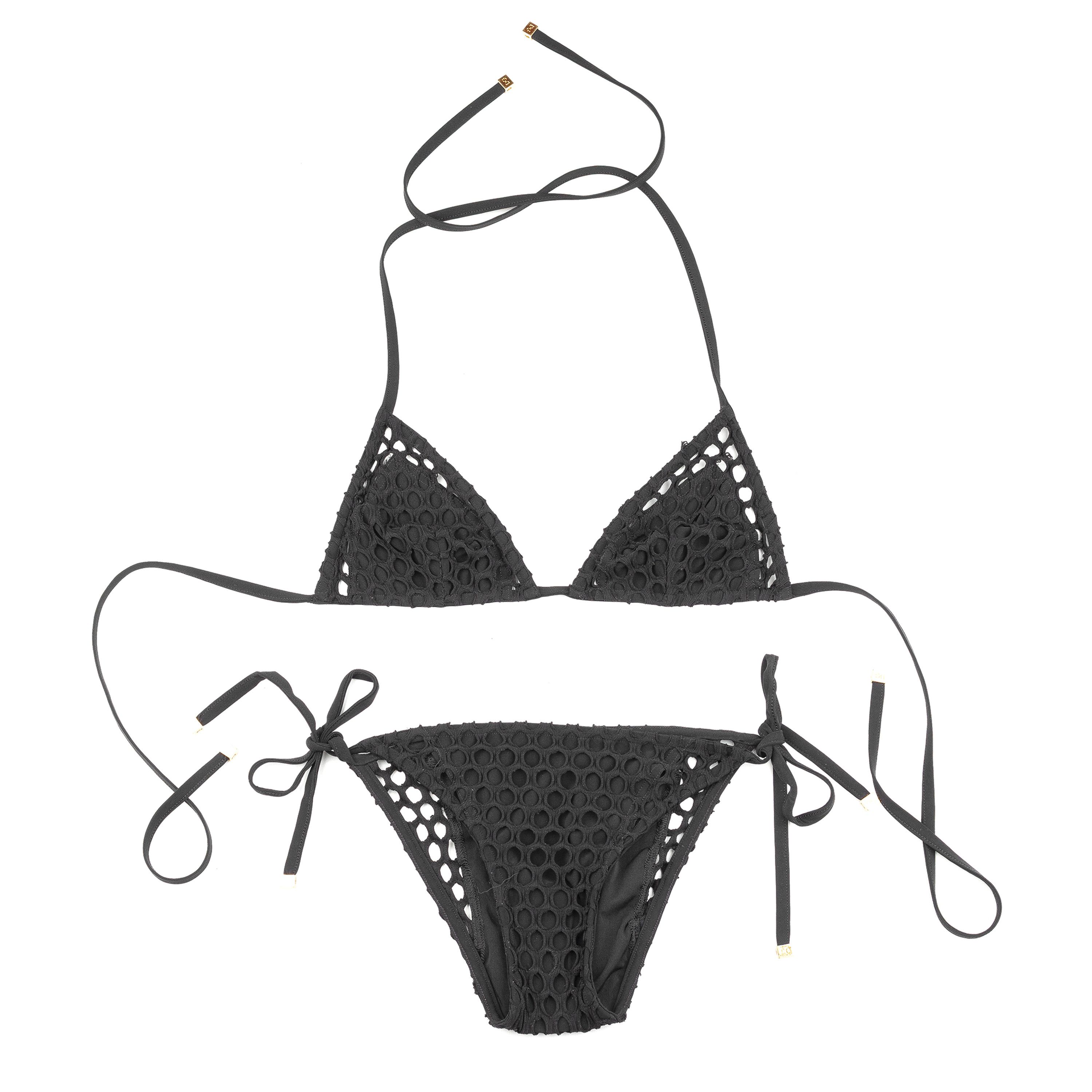 Dolce & Gabbana Dolce & Gabbana Black Net 2 Piece Bikini (M) Size ONE SIZE - 1 Thumbnail