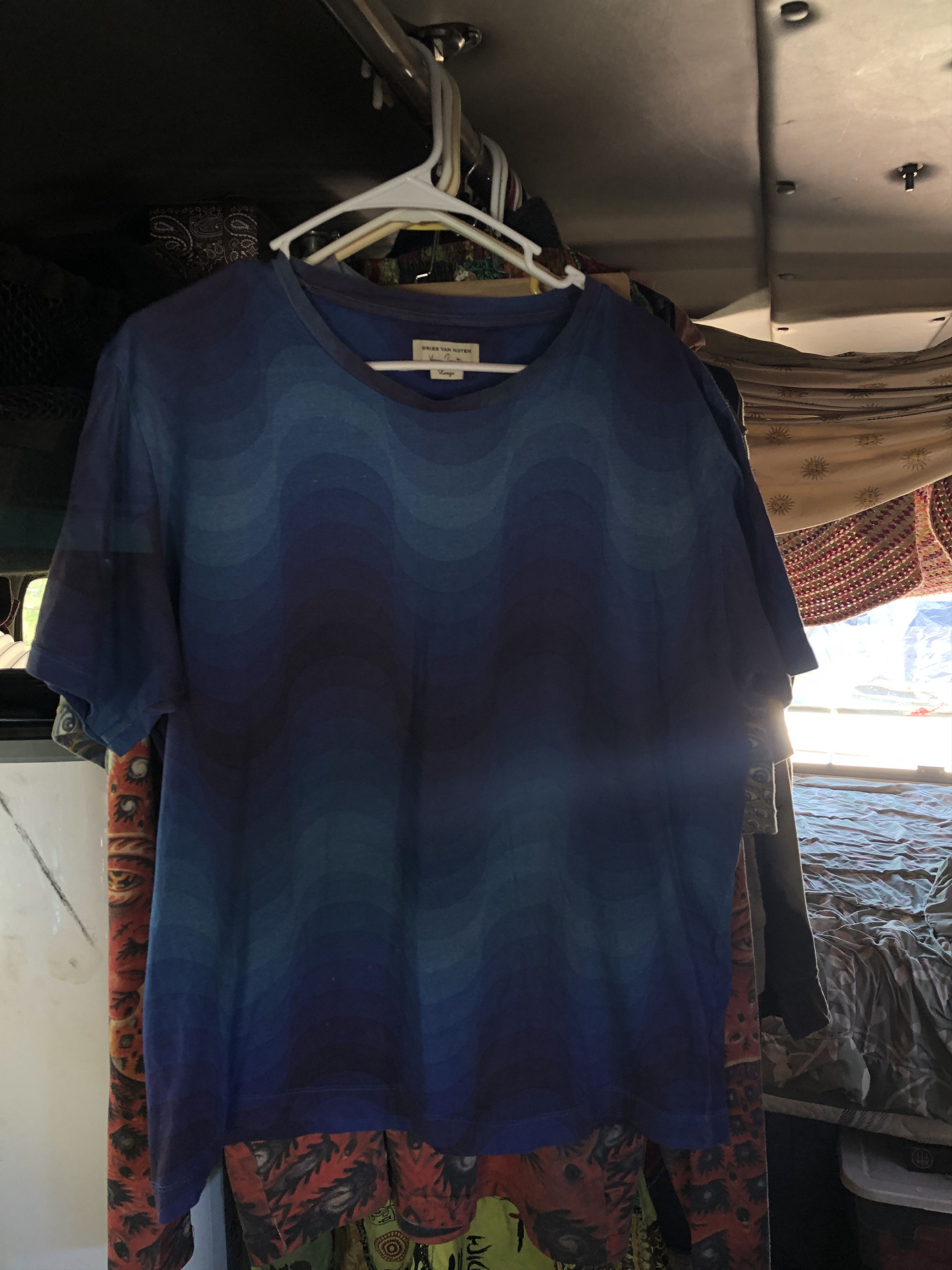 Dries Van Noten Dries Van Noten x Verner Panton Blue Wave Print Shirt Size US L / EU 52-54 / 3 - 1 Thumbnail