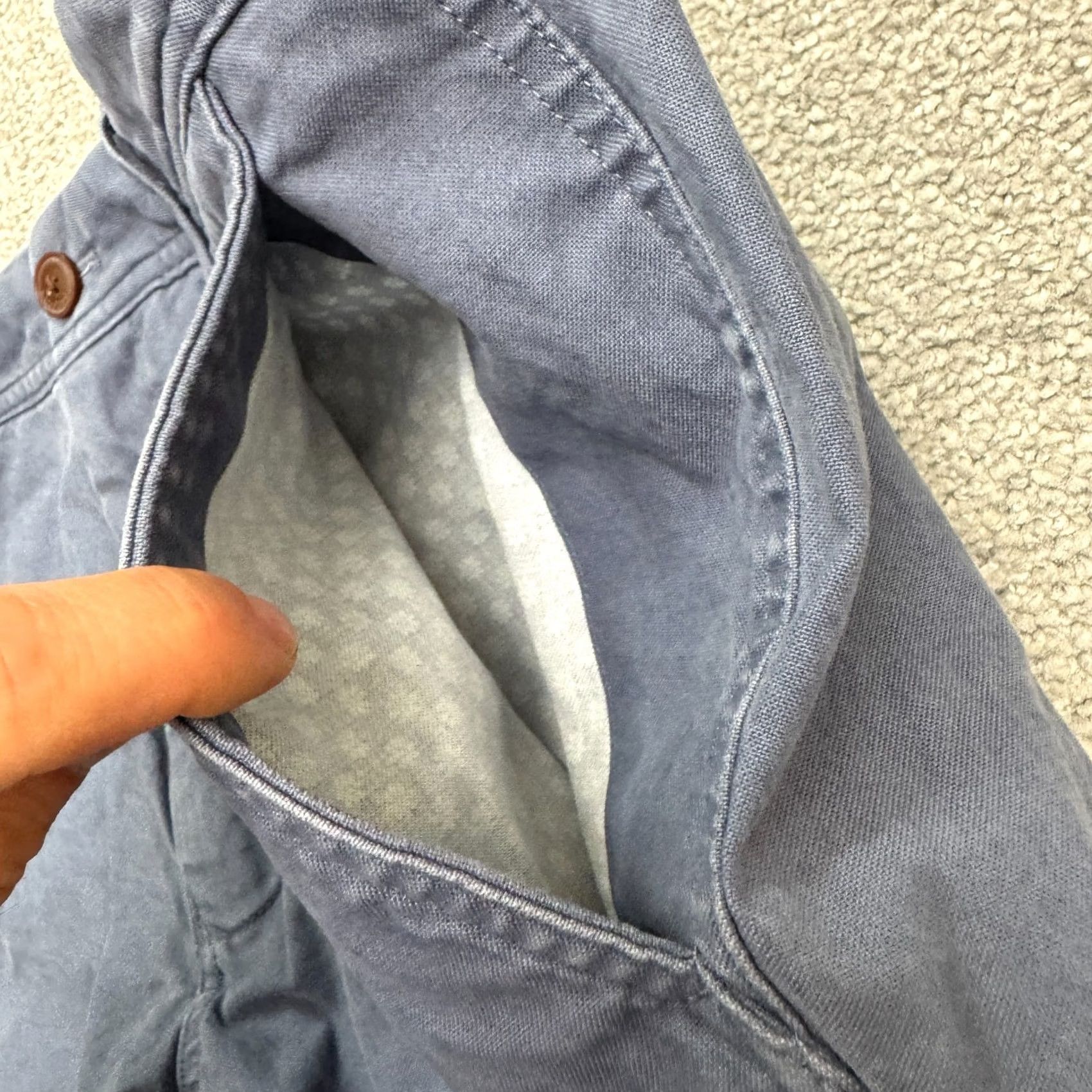 Bonobos Bonobos Slim Fit Chino Pants Mens 33x32 Blue Cotton Canvas Straight Leg Casual Workwear 34 inch Waist 32 inseam Size US 33 - 2 Thumbnail