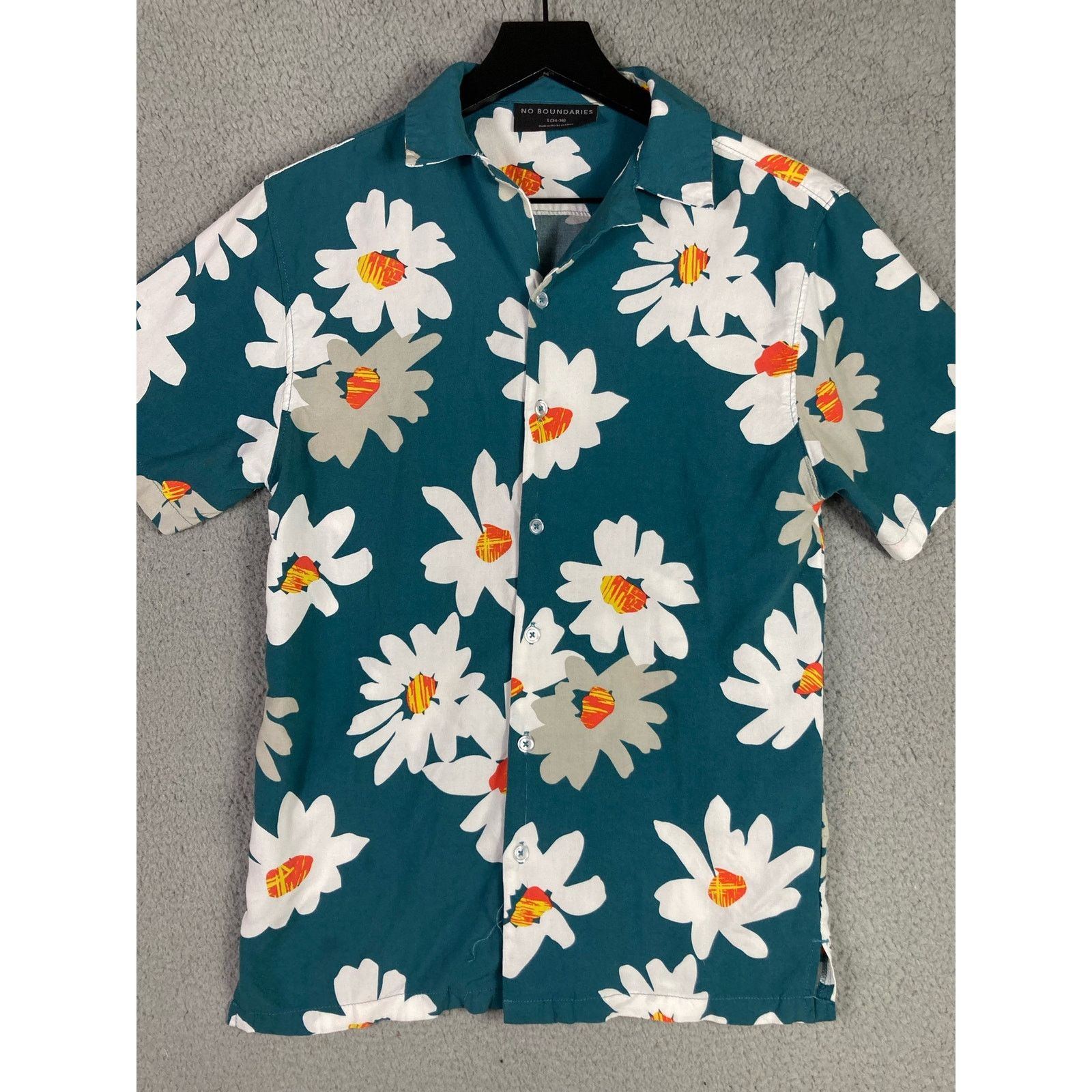 Other No Boundaries Men's Hawaiian Floral Short Sleeve Shirt S Size US S / EU 44-46 / 1 - 3 Thumbnail