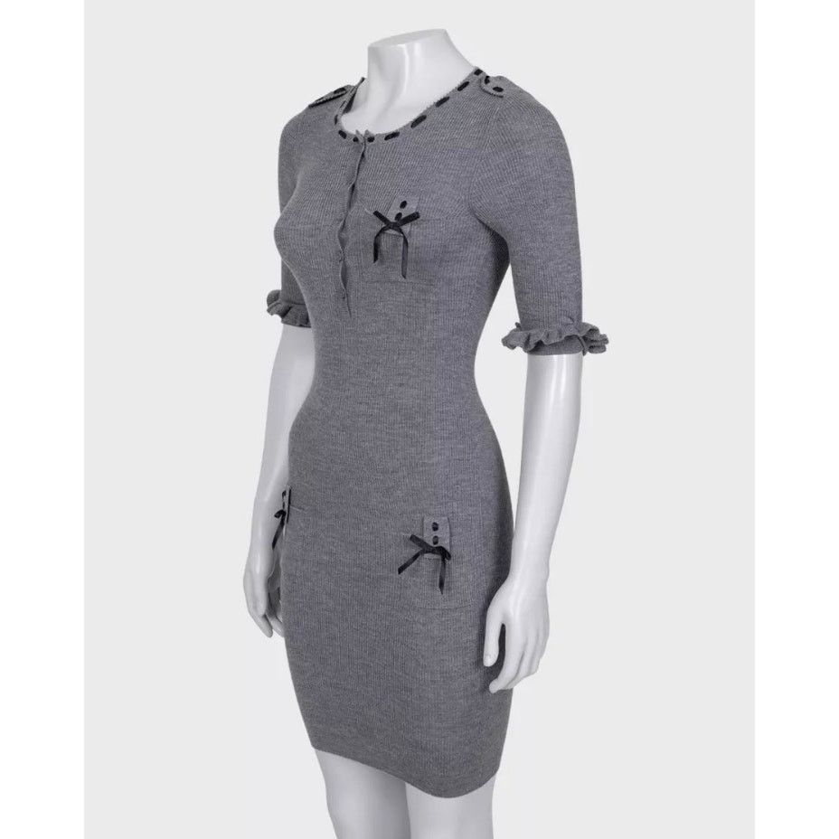 dior grey dress Christian Dior 1960s Vintage Mod Gray Wool A-Line Dress – Featherstone  Vintage main image 0