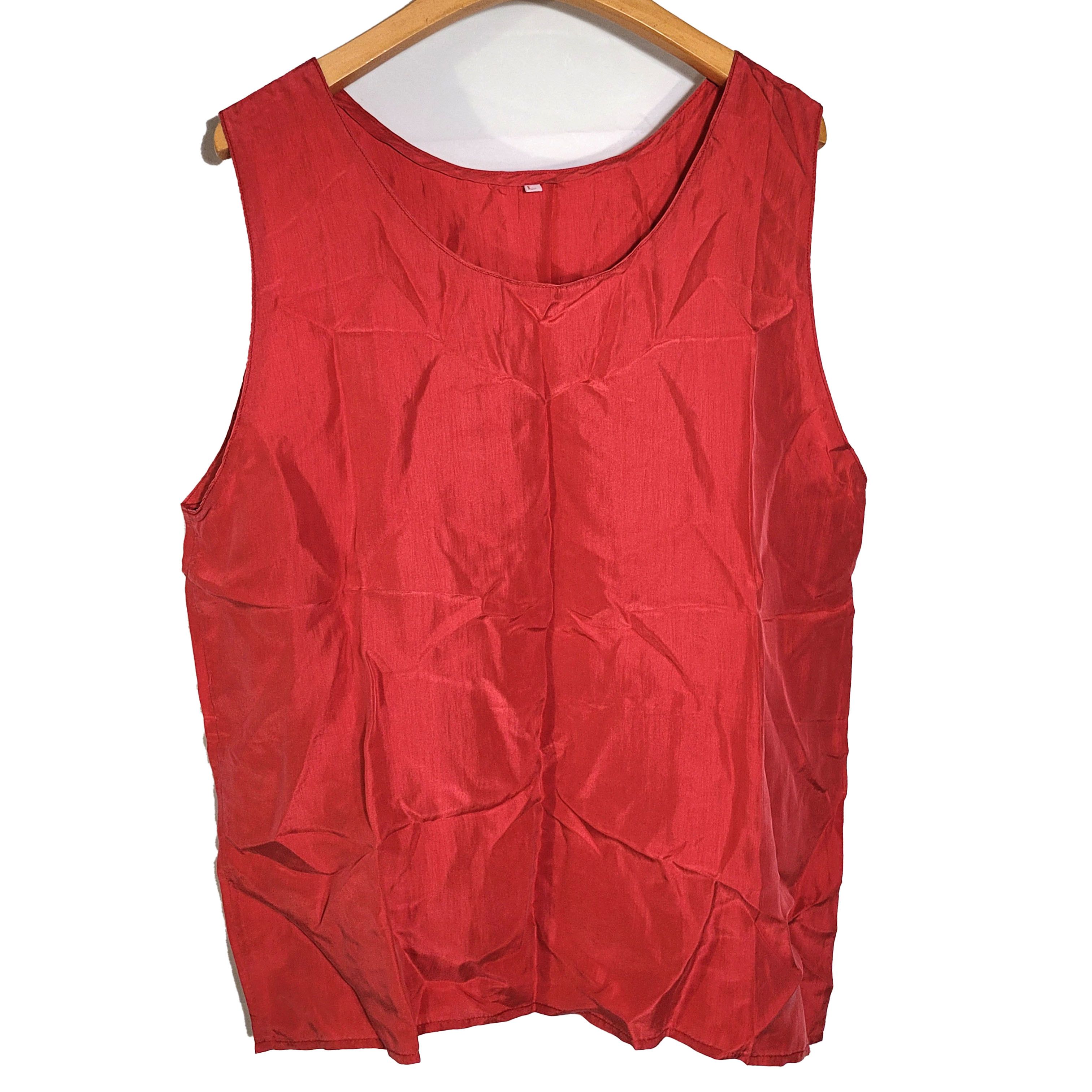 Other Women's 100% Silk Size L Sleeveless Tank Top SCK253 Size L / US 10 / IT 46 - 1 Thumbnail