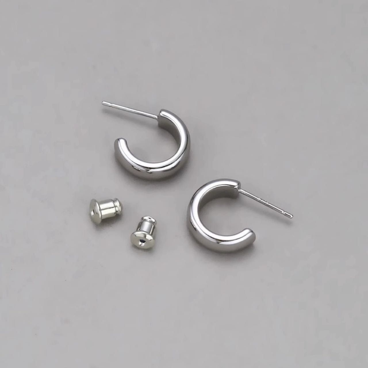 Other Classic Polished C Shape Stud Earrings for Women Size ONE SIZE - 2 Thumbnail