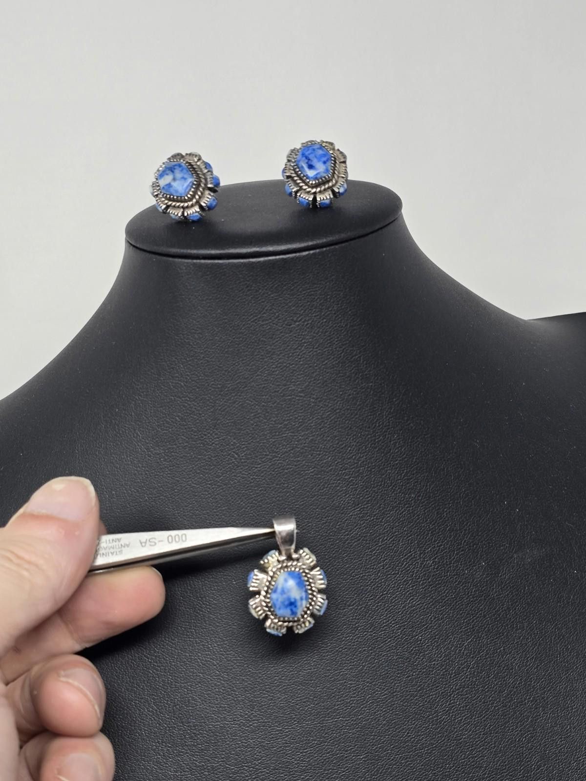 Other Artisan 925 Sterling Silver Lapis Sodalite Jewelry Set Size ONE SIZE - 5 Thumbnail