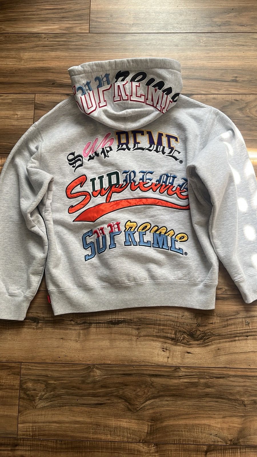 Supreme Multi Logo Hooded Sweatshirt in Heather Gray