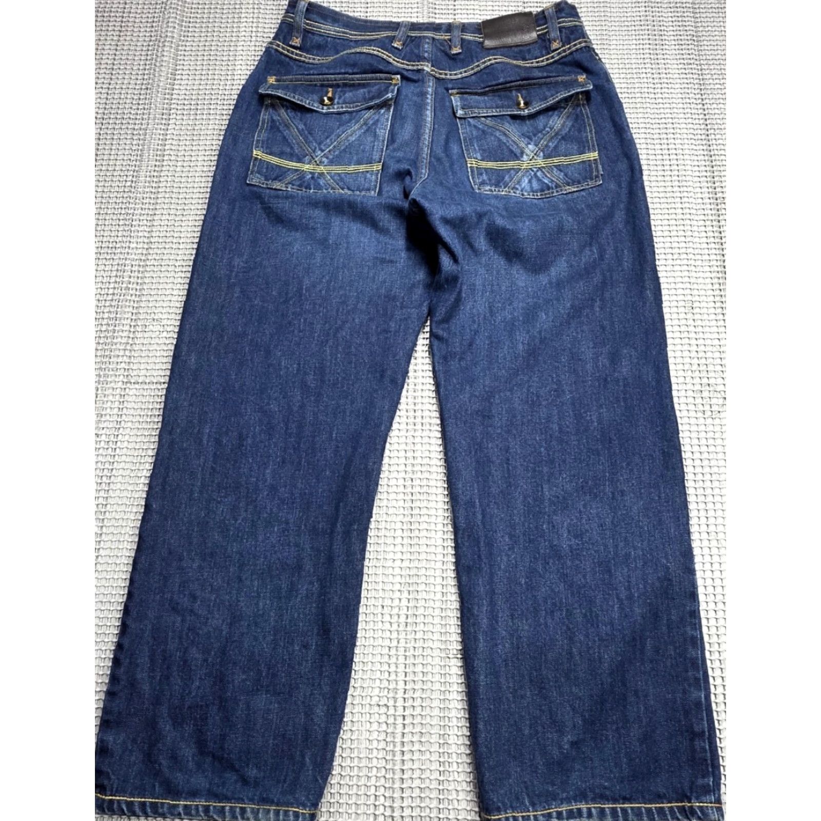 Sean John VINTAGE Sean John Baggy Jeans 32x29 Blue Fade Skater Grunge Wide-Leg Button Fly 90s Mens Jeans Size US 32 / EU 48 - 2 Thumbnail