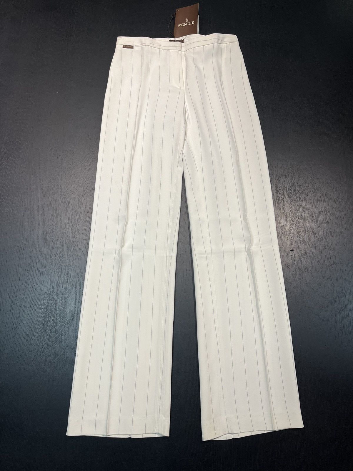 Moncler × Vintage Moncler Ladies’ White Pinstriped Cotton Trouser Pants Size 30" / US 8 / IT 44 - 1 Thumbnail