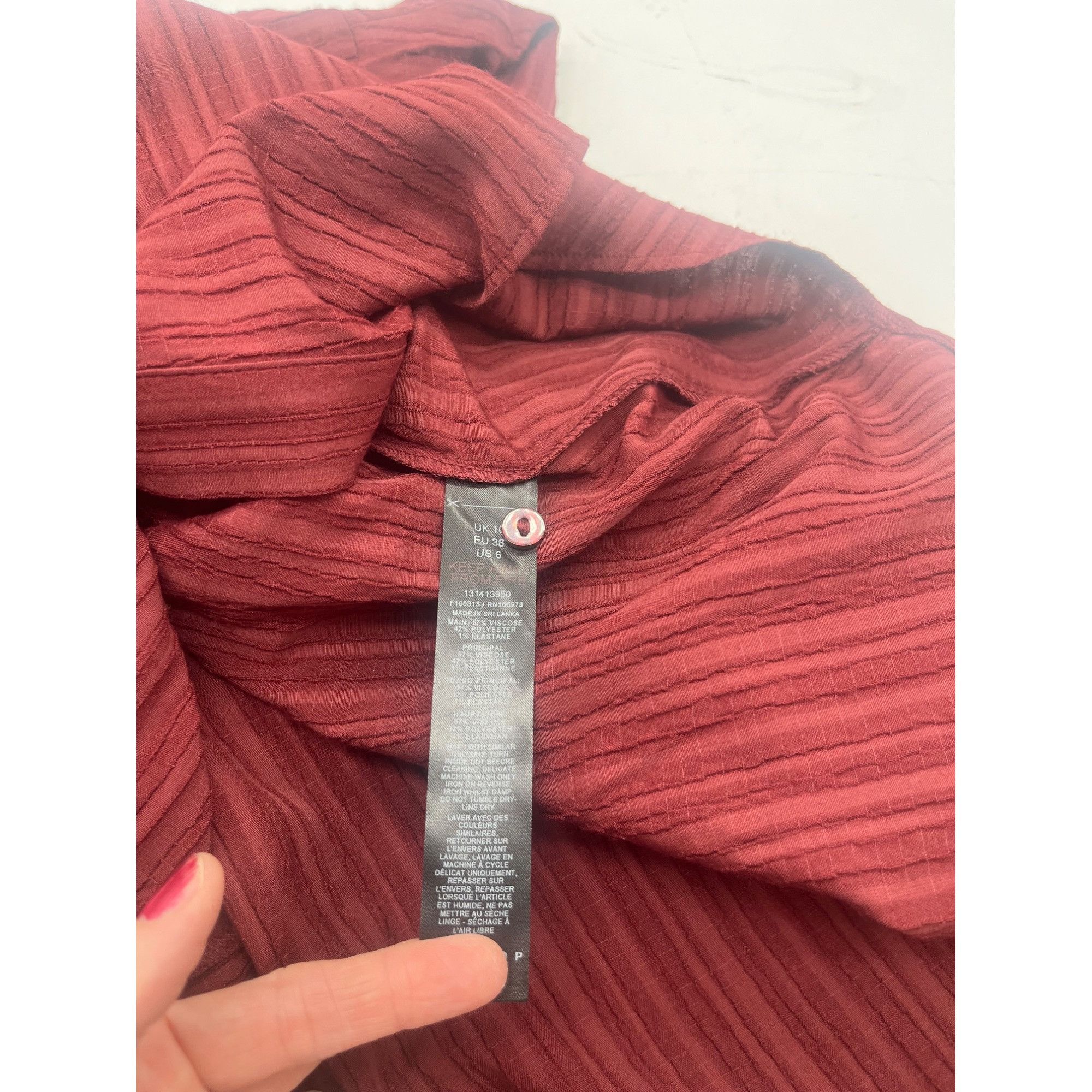 Topshop Topshop textured panel shirt in berry, Sz. 6 Size M / US 6-8 / IT 42-44 - 5 Thumbnail