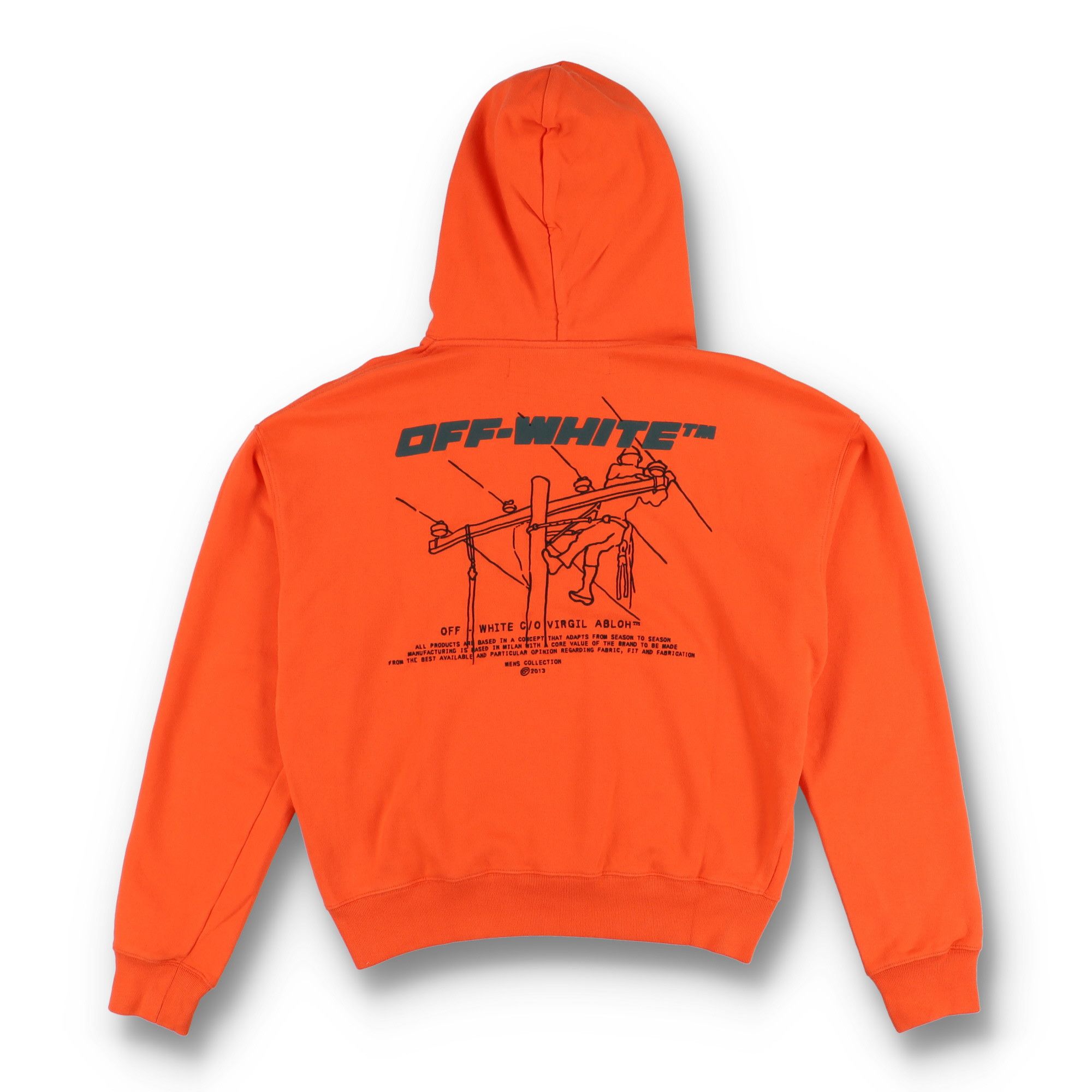 Off-White Orange Trellis Worker Logo Oversized Hoodie Size US M / EU 48-50 / 2 - 7 Thumbnail