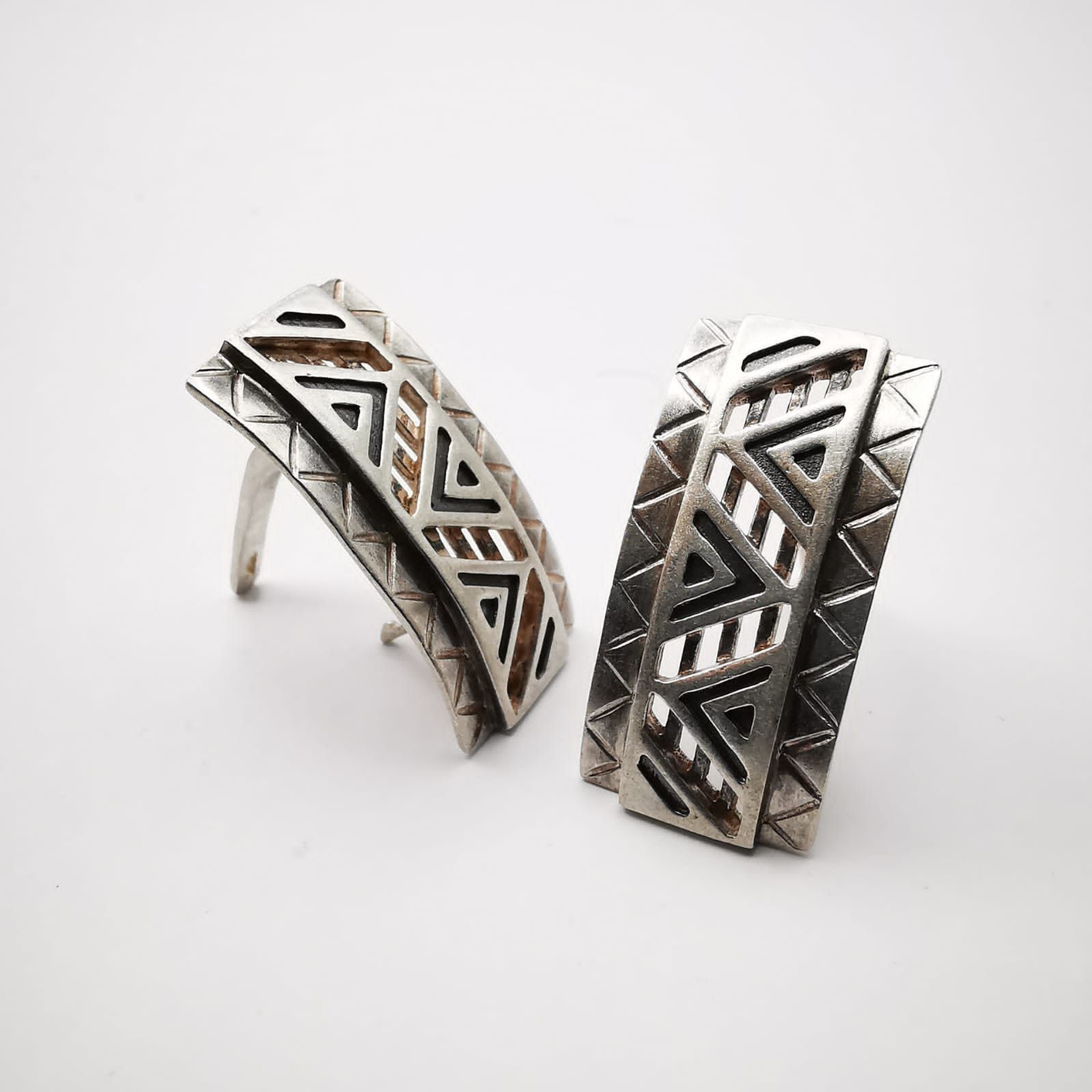 Vintage Vintage 925 Sterling Silver Earrings Jewelry 10,8 g Size ONE SIZE - 1 Thumbnail