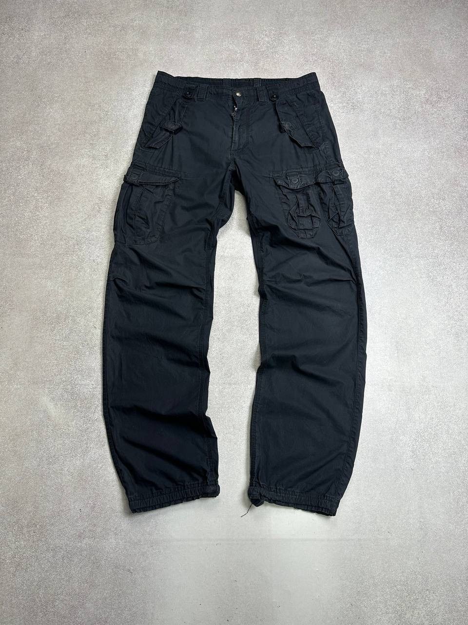 Armani ARMANI Cargo Pants Vintage Trousers Black Sz 31 Size US 31 - 2 Thumbnail