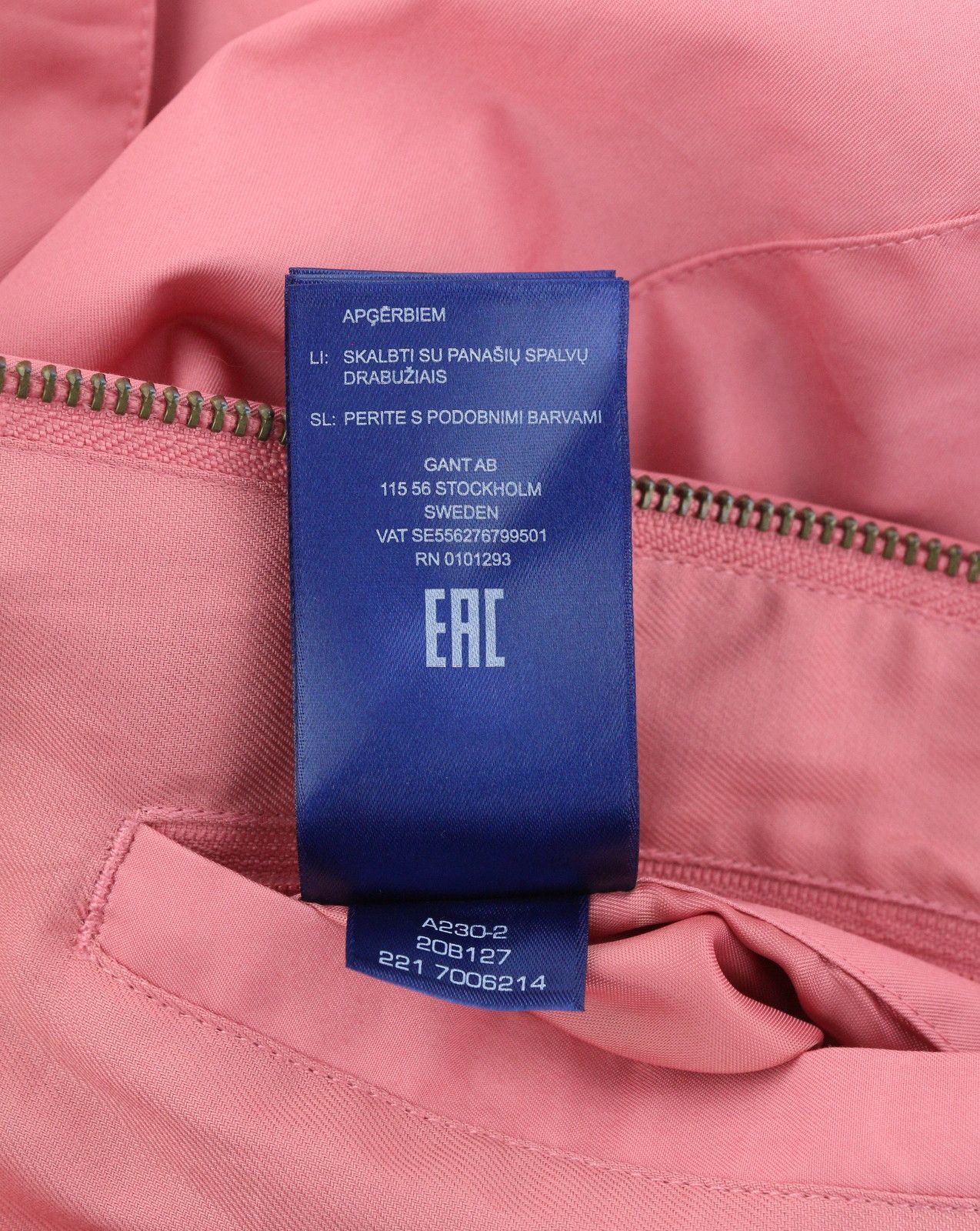 Gant COTTON HARRINGTONE L Rapture Rose Bomber Jacket 87280 Size US L / EU 52-54 / 3 - 12 Thumbnail