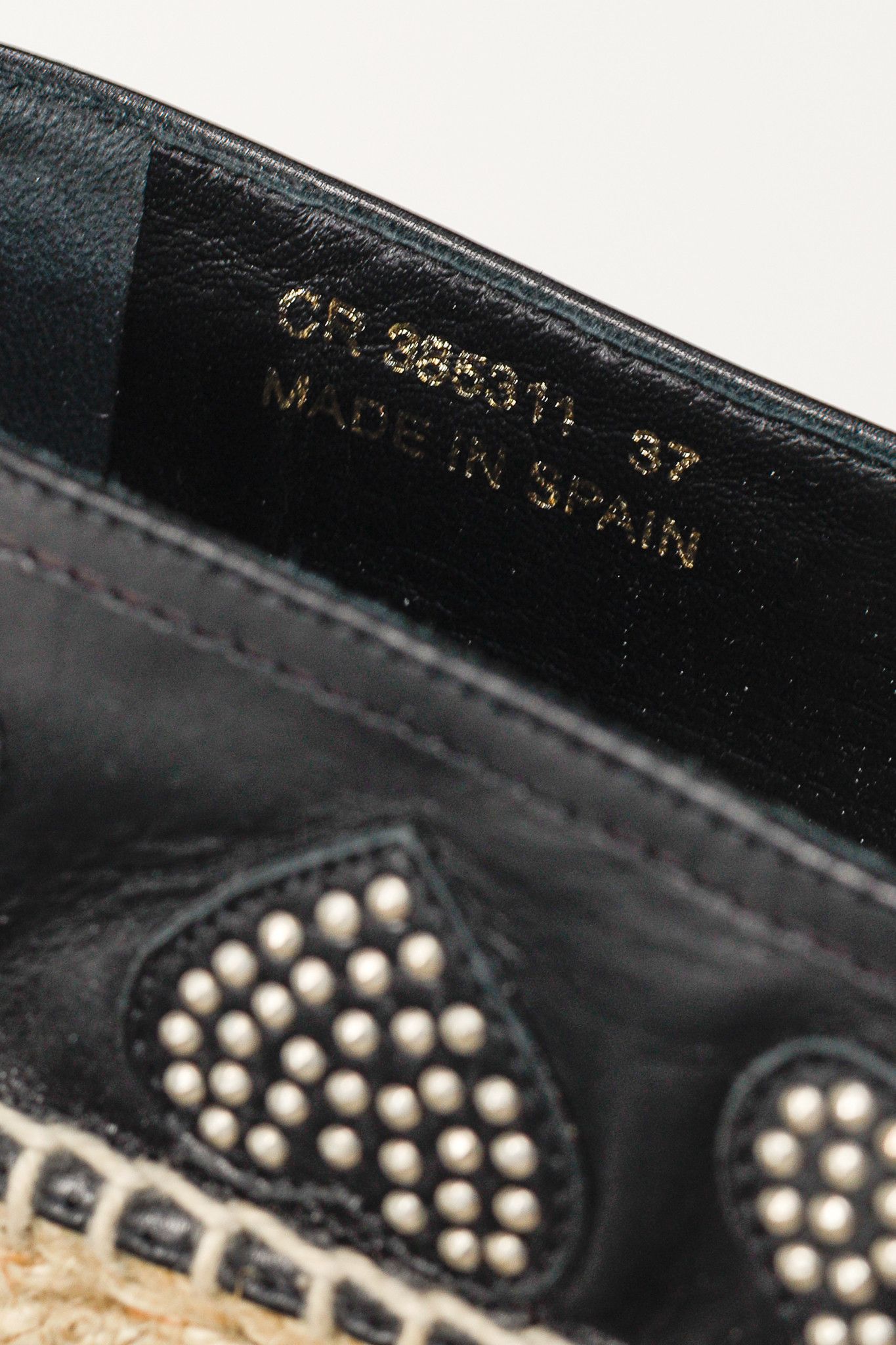 Saint Laurent Paris Saint Laurent Nero Leather Studded Heart Espadrilles Size US 6.5 / IT 36.5 - 11 Thumbnail