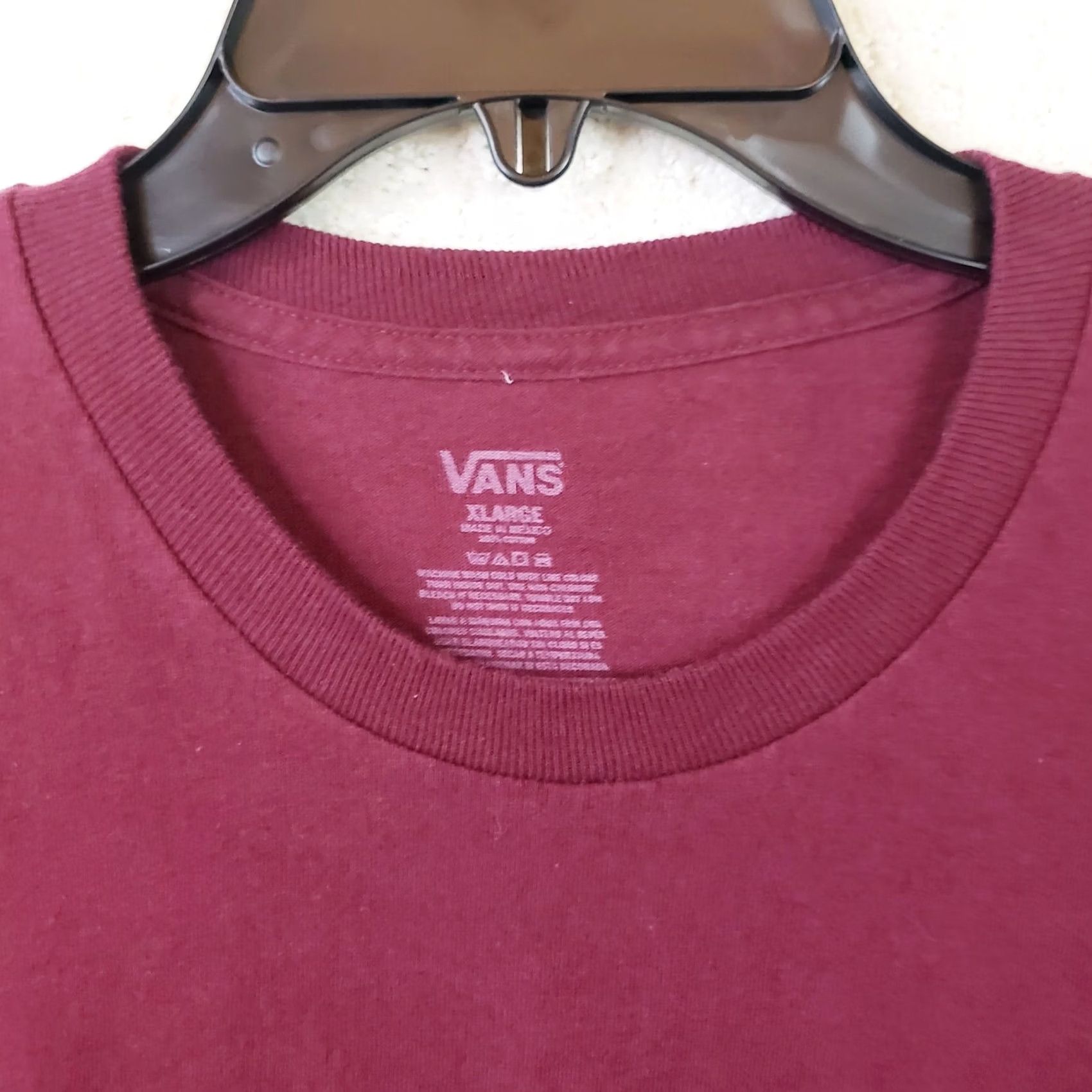 Vans Vans T-shirt Men's XL Burgundy Black Crewneck Vans Logo Short Sleeve Cotton Blend Size US XL / EU 56 / 4 - 5 Thumbnail