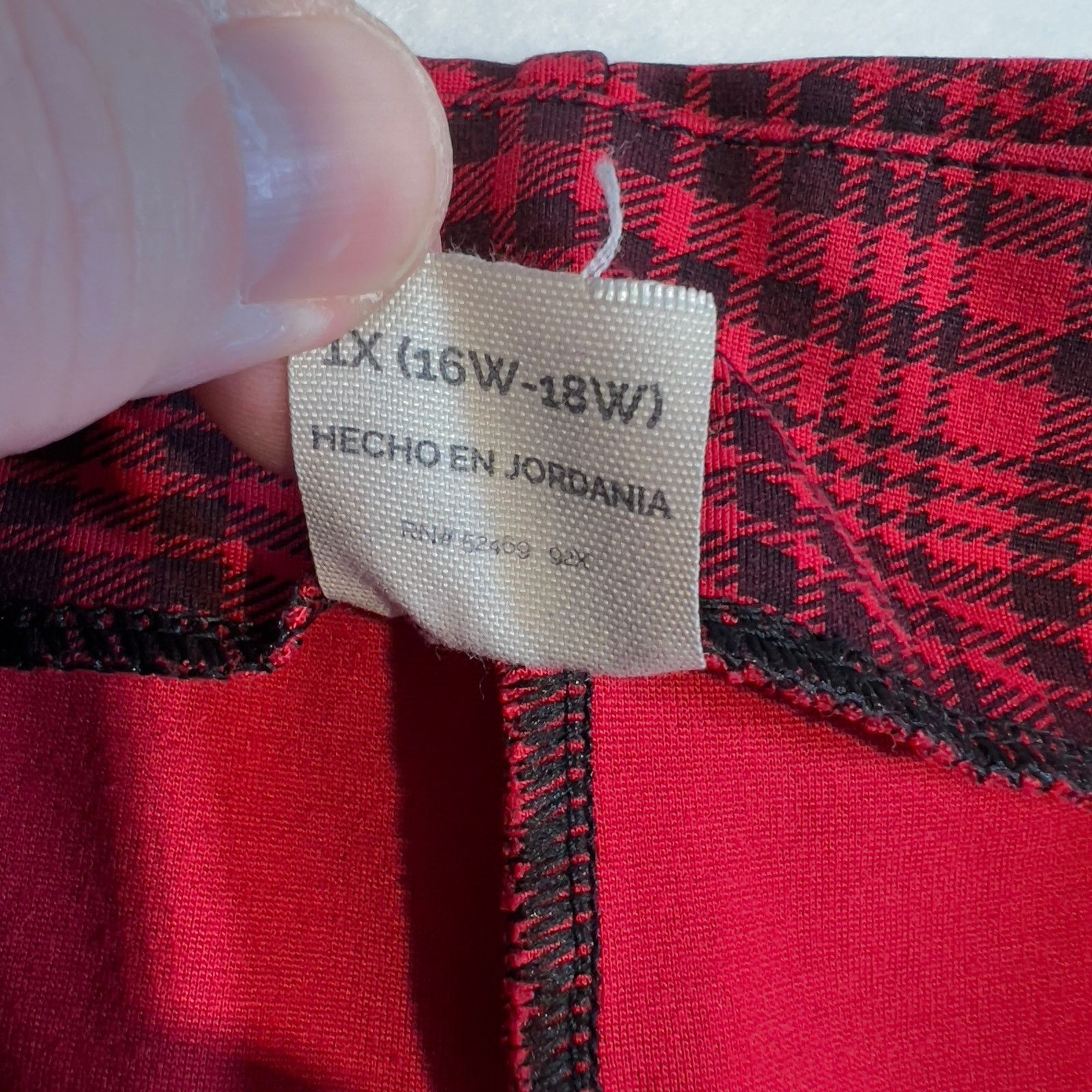 Other Terra & Sky Stretch Pullon Pant Ankle Woman's 1X Red Black Size 36" / US 14 / IT 50 - 9 Thumbnail