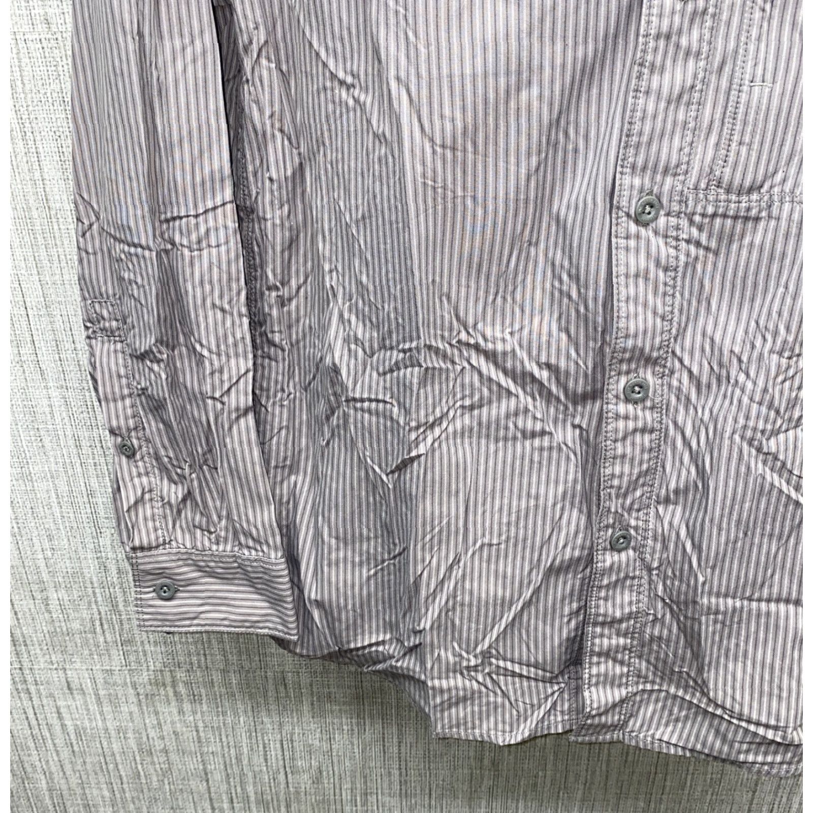The North Face The North Face Mens Gray Striped Long Sleeve Button Front Shirt XL Size US XL / EU 56 / 4 - 4 Thumbnail