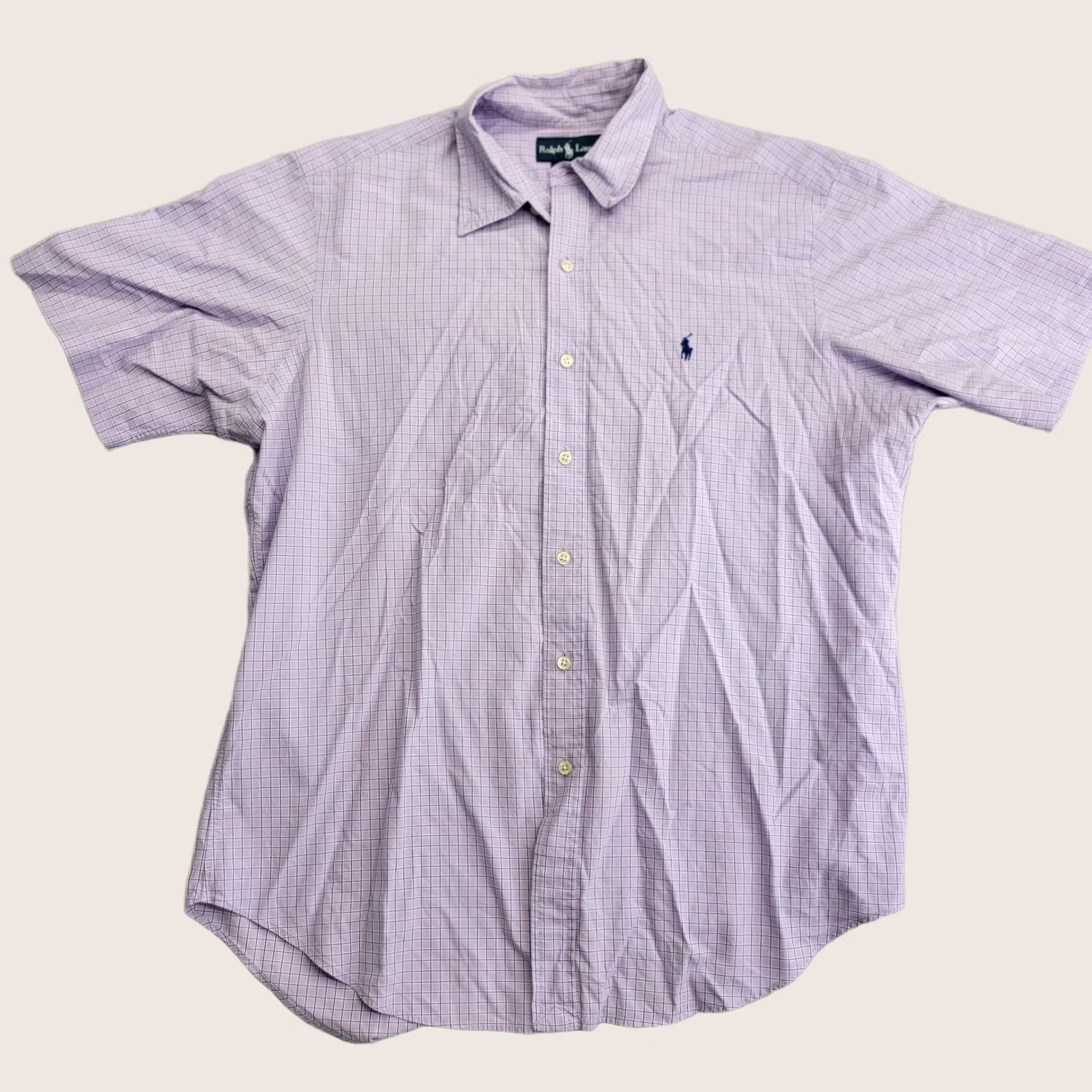 Ralph Lauren Ralph Lauren Shirt Mens Large Purple Check Classic Fit Button-Down Pony Logo Embroidered Short Sleeve Size US L / EU 52-54 / 3 - 1 Thumbnail