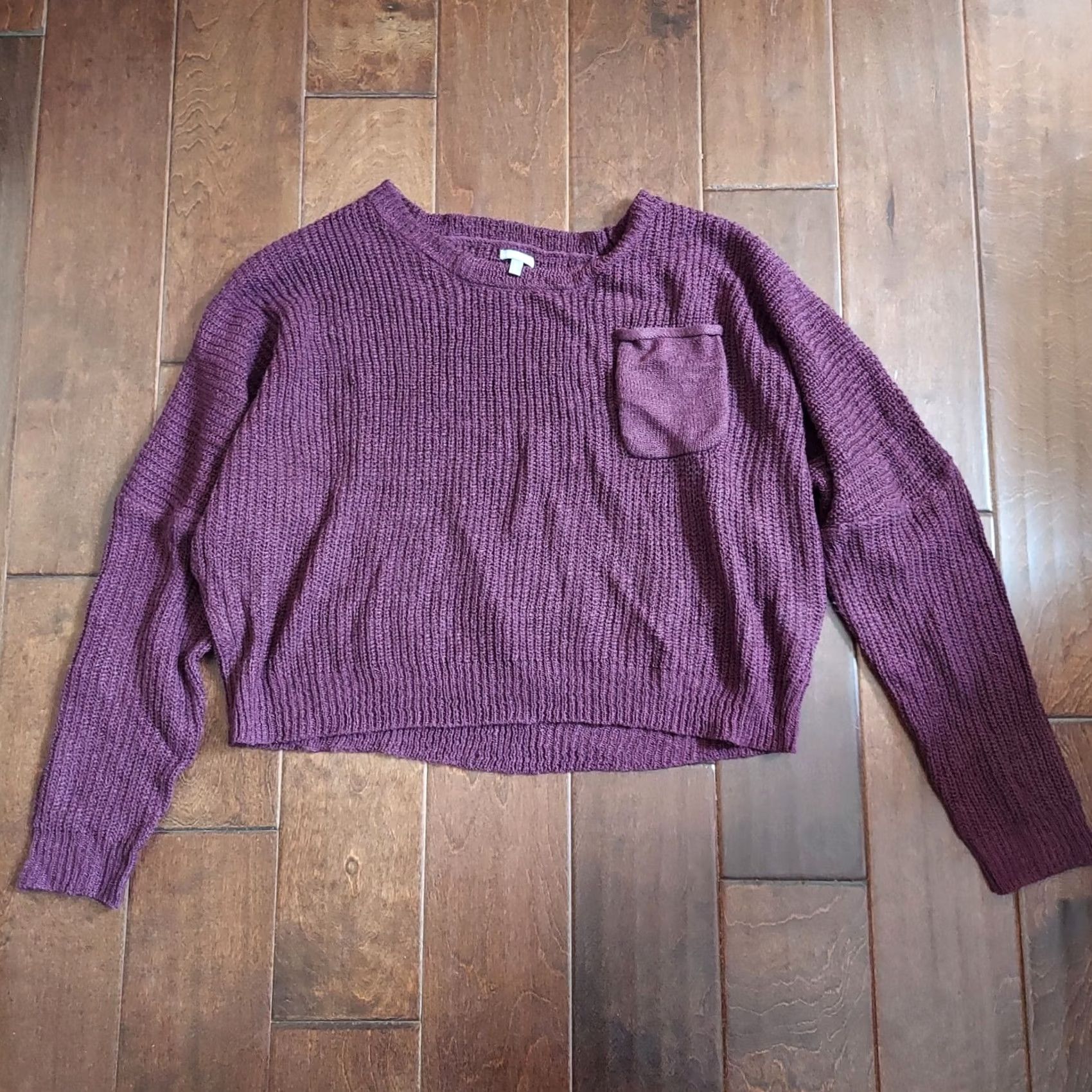 Vintage Charlotte Russe Maroon Burgundy Cropped Knit Sweater XL Womens Retail Size XL / US 12-14 / IT 48-50 - 2 Thumbnail