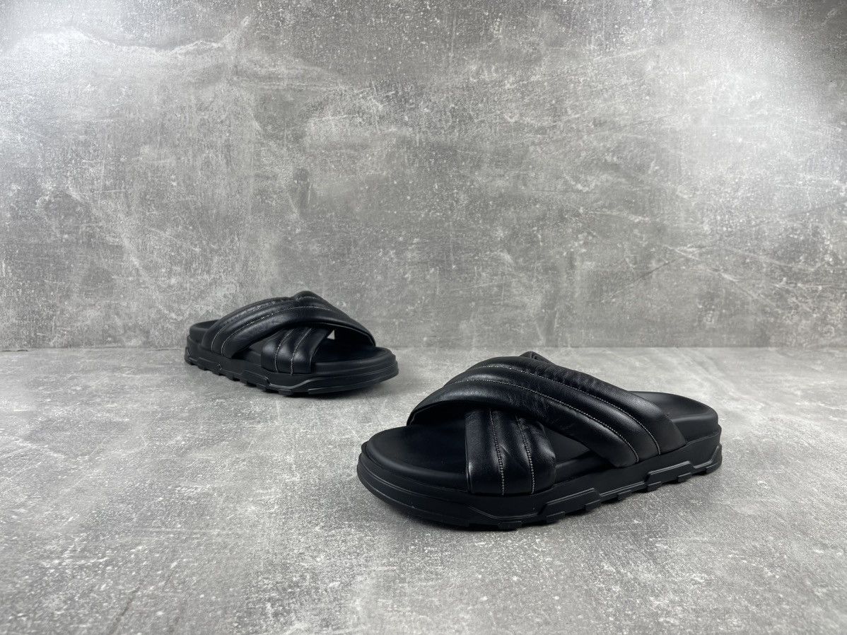 Fabiana Filippi Fabiana Filippi Black Leather Cross Strap Sandals Slides Size US 9.5 / IT 39.5 - 4 Thumbnail
