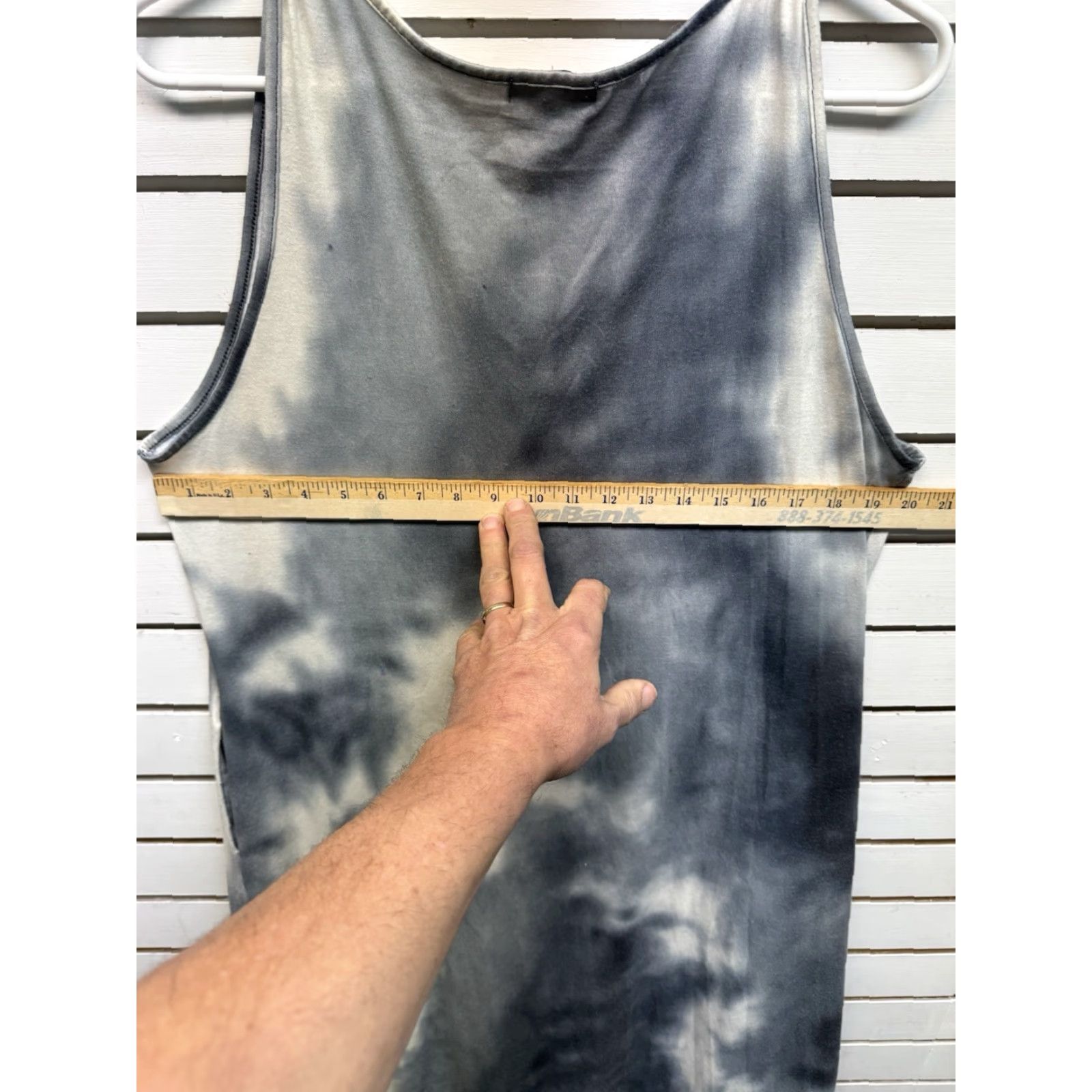 Vintage Jen & Co Boho Dress Maxi Tie Dye Sleeveless V-Neck Long Casual Women L White Grunge Streetwear Indie Festival Slouchy Size L / US 10 / IT 46 - 3 Thumbnail