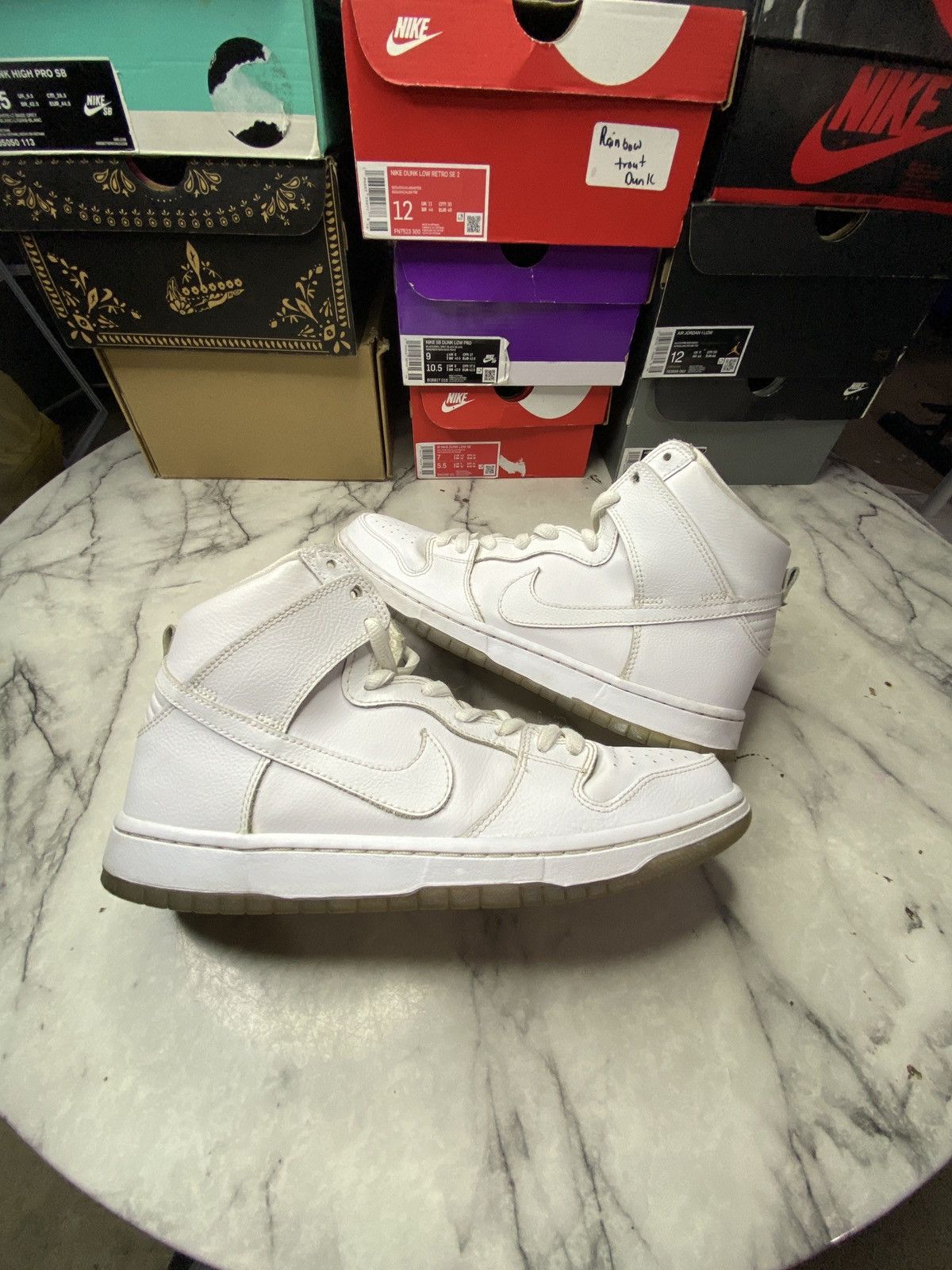 Nike Dunk high white base grey Size US 10.5 / EU 43-44 - 1 Thumbnail