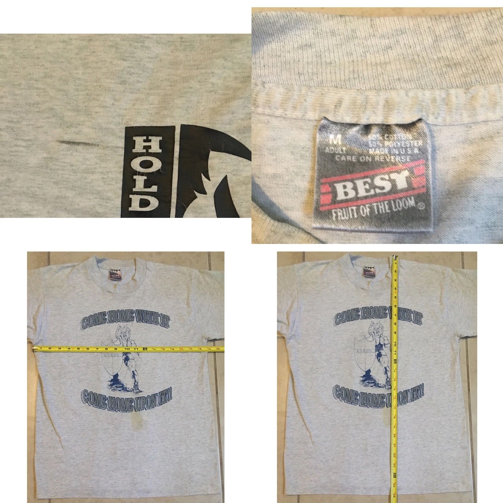 Vintage VINTAGE 90s Wrestling Shirt Men S Gray Funny Hold My Headgear While I Kiss Your Girlfriend Distressed Single Stitch USA Grunge T-Shirt Short Sleeve Size US S / EU 44-46 / 1 - 9 Thumbnail