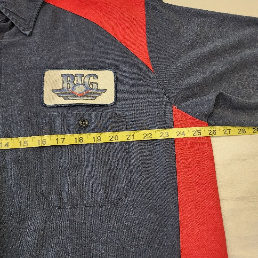 Red Kap Red Kap Men's Blue & Red Work Shirt 2 Sewn On Patched Baggy Size US XL / EU 56 / 4 - 5 Thumbnail