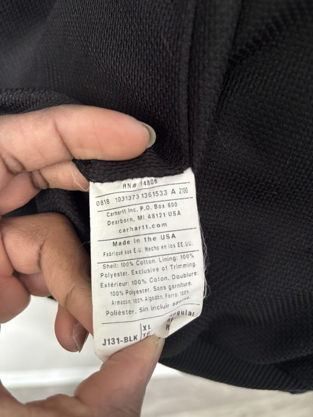 Carhartt Carhartt Black Hooded Jacket Size US XL / EU 56 / 4 - 9 Thumbnail