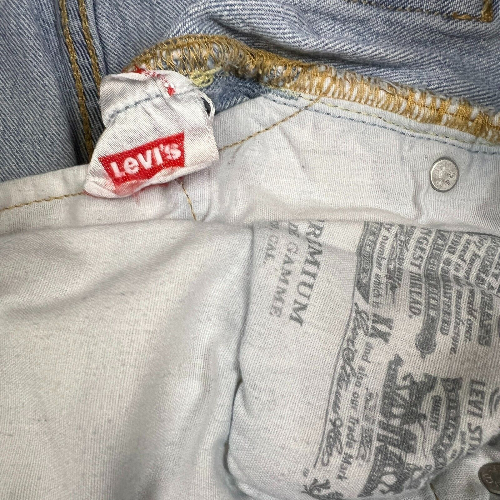 Levi's × Vintage Levi's 501 S Jeans 28x27 Light Button Fly Premium Denim Pant Size US 28 / EU 44 - 8 Thumbnail
