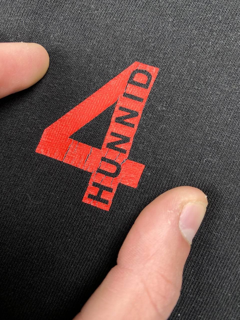Vintage Vintage 4Hunnid Big Logo T Shirt Men Size XL Black Size US XL / EU 56 / 4 - 8 Thumbnail