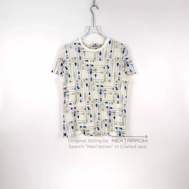 Hermes Hermes White All-over Print Short Sleeve Size S / US 4 / IT 40 - 3 Thumbnail