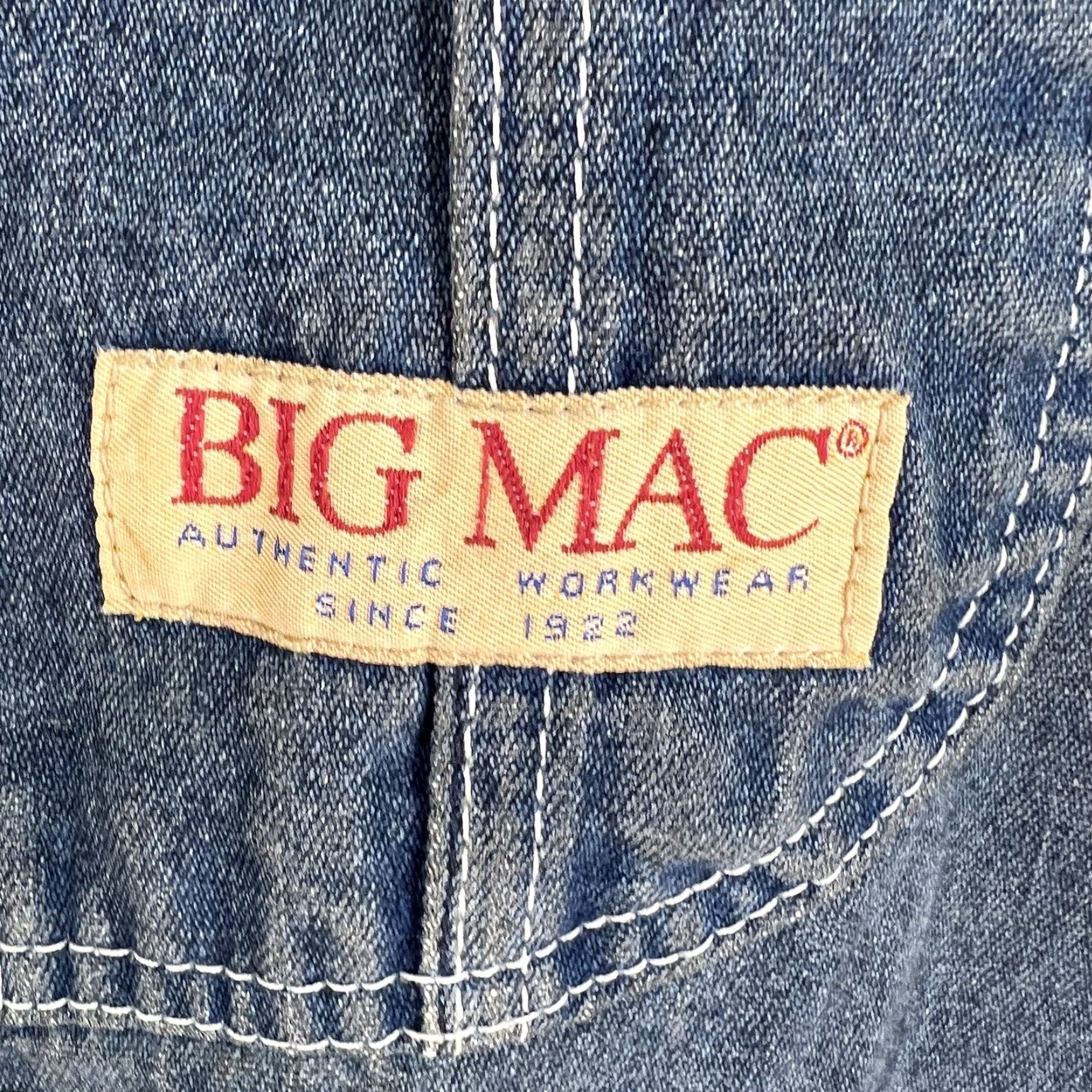 Vintage BIG MAC Denim Bibs Mens XL Blue 42X29 Regular Carpenter Jeans Size US 36 / EU 52 - 5 Thumbnail