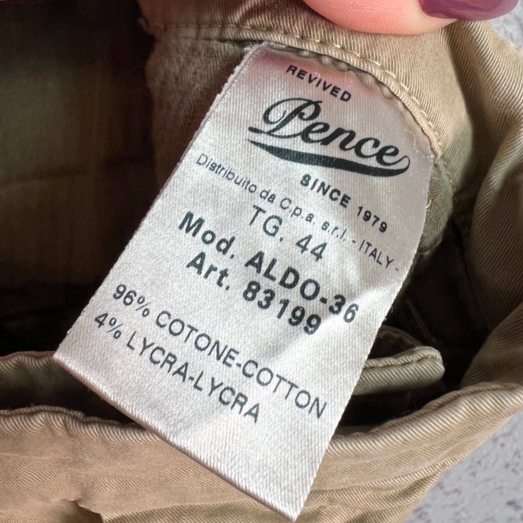 Vintage Pence Mens Pants Dress Beige Cotton Blend Pleated 30 Inch Waist 44 Regular In Italy Formal Size US 44 / EU 60 - 4 Thumbnail