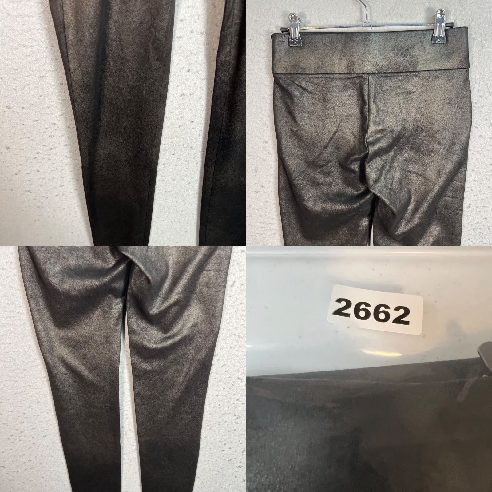 Zara VINTAGE Zara Leggings Womens Small Black Faux Leather High-Waist Ankle Rise Mid 8.5-10.5in Inseam 29in Polyester Elastane Size 28" / US 6 / IT 42 - 9 Thumbnail
