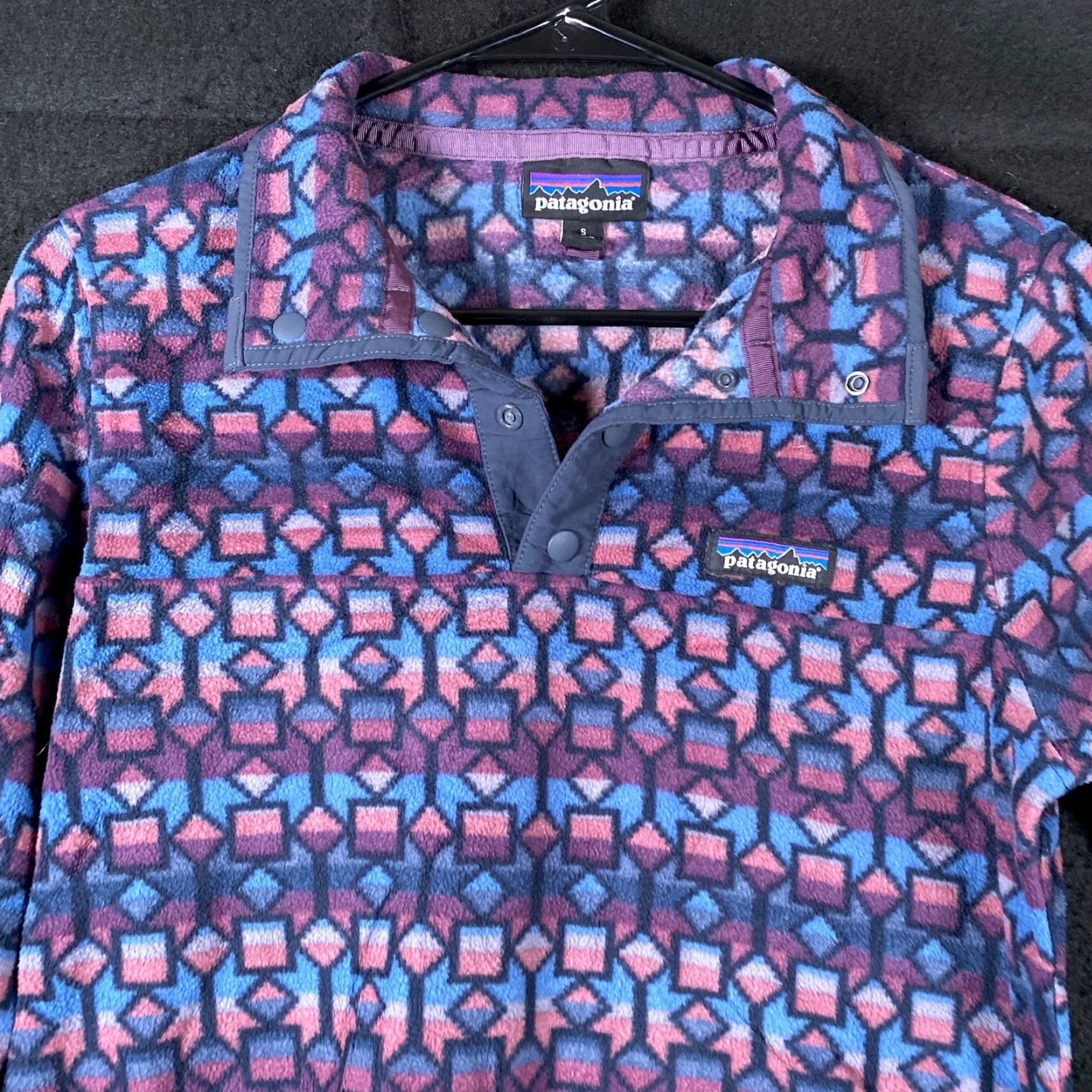 Patagonia Patagonia Sweatshirt Womens Cedar Mesa Stone Blue 1/4 Snap Geometric Small Regular Long Sleeve Knit Fleece Polyester Pullover Casual Activewear Womens Size S / US 4 / IT 40 - 2 Thumbnail