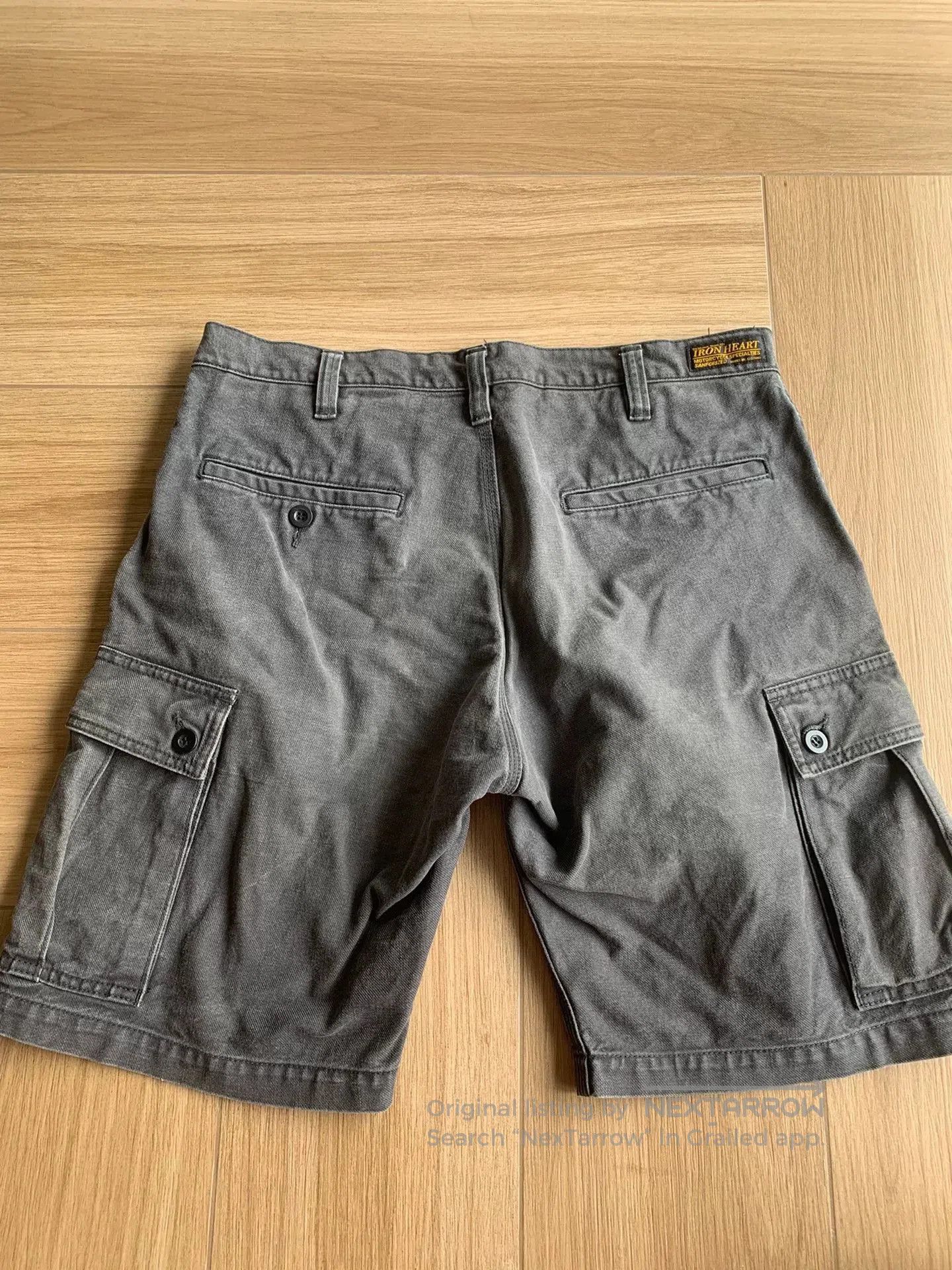 Iron Heart iron heart cargo shorts in charcoal color. Size US 36 / EU 52 - 2 Thumbnail
