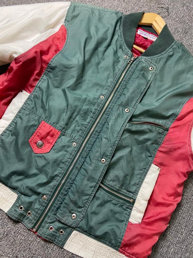 Japanese Brand Agress Sports Brand Color Block Bomber Style Jacket (183) Size US M / EU 48-50 / 2 - 6 Thumbnail