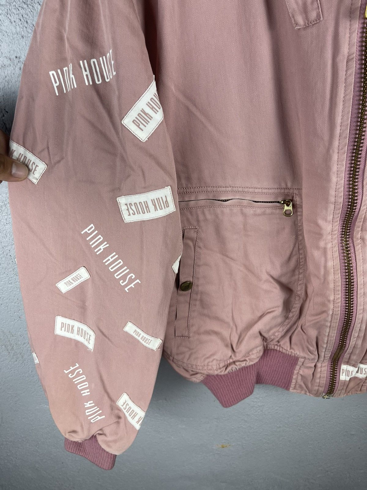 Karl Helmut Vintage 90s Karl Helmut X Pink House Letterman Bomber Jacket Size US M / EU 48-50 / 2 - 9 Thumbnail