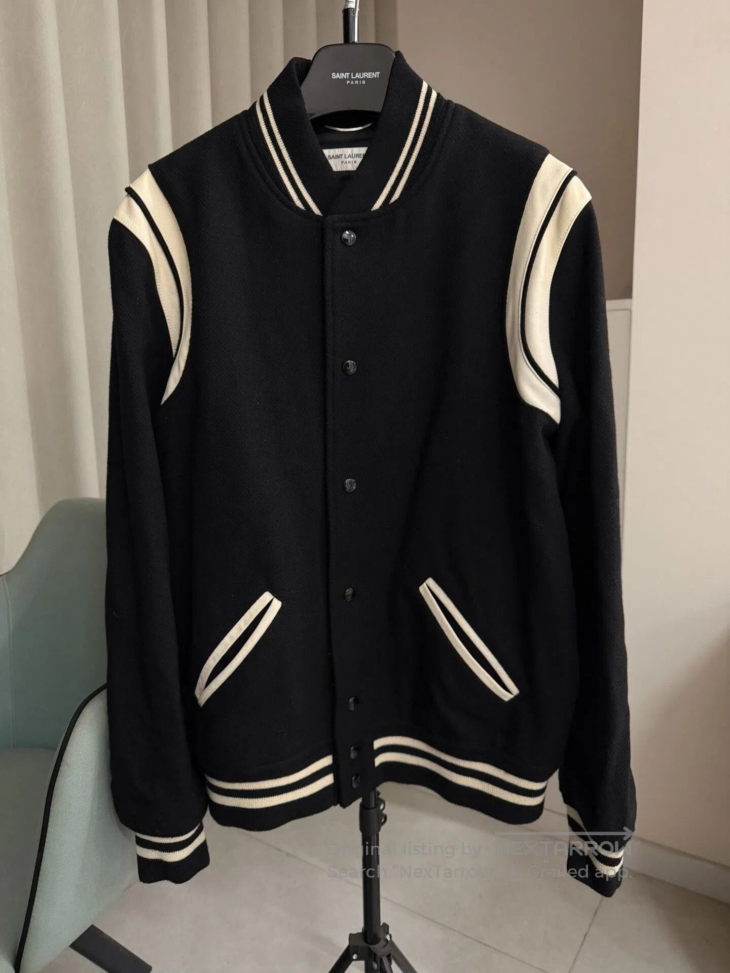 Saint Laurent Paris Saint Laurent Teddy Wool Baseball Jacket. Size US L / EU 52-54 / 3 - 1 Thumbnail