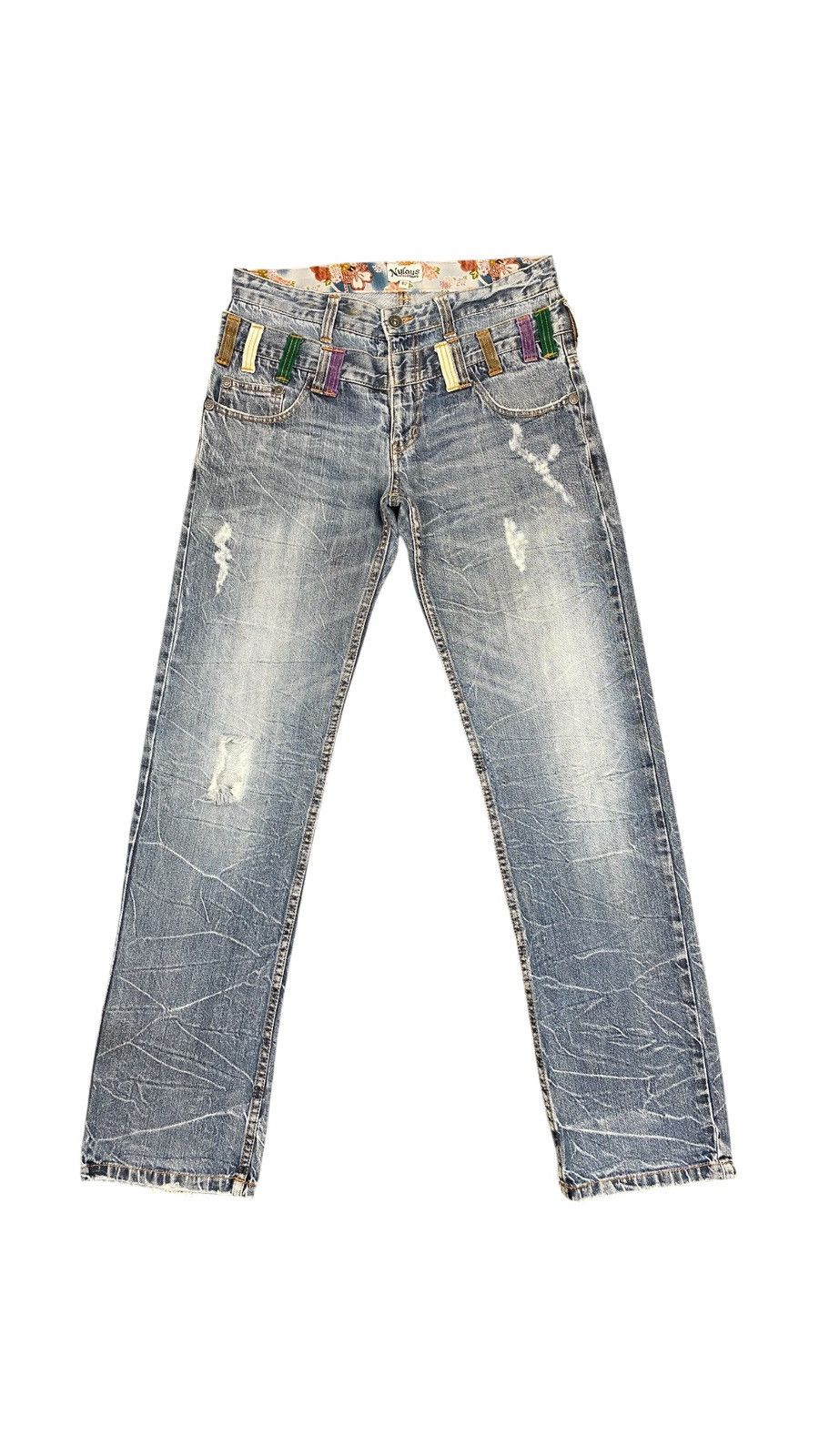 If Six Was Nine × Japanese Brand Nylaus Distressed Flare Jean Size US 31 - 1 Thumbnail