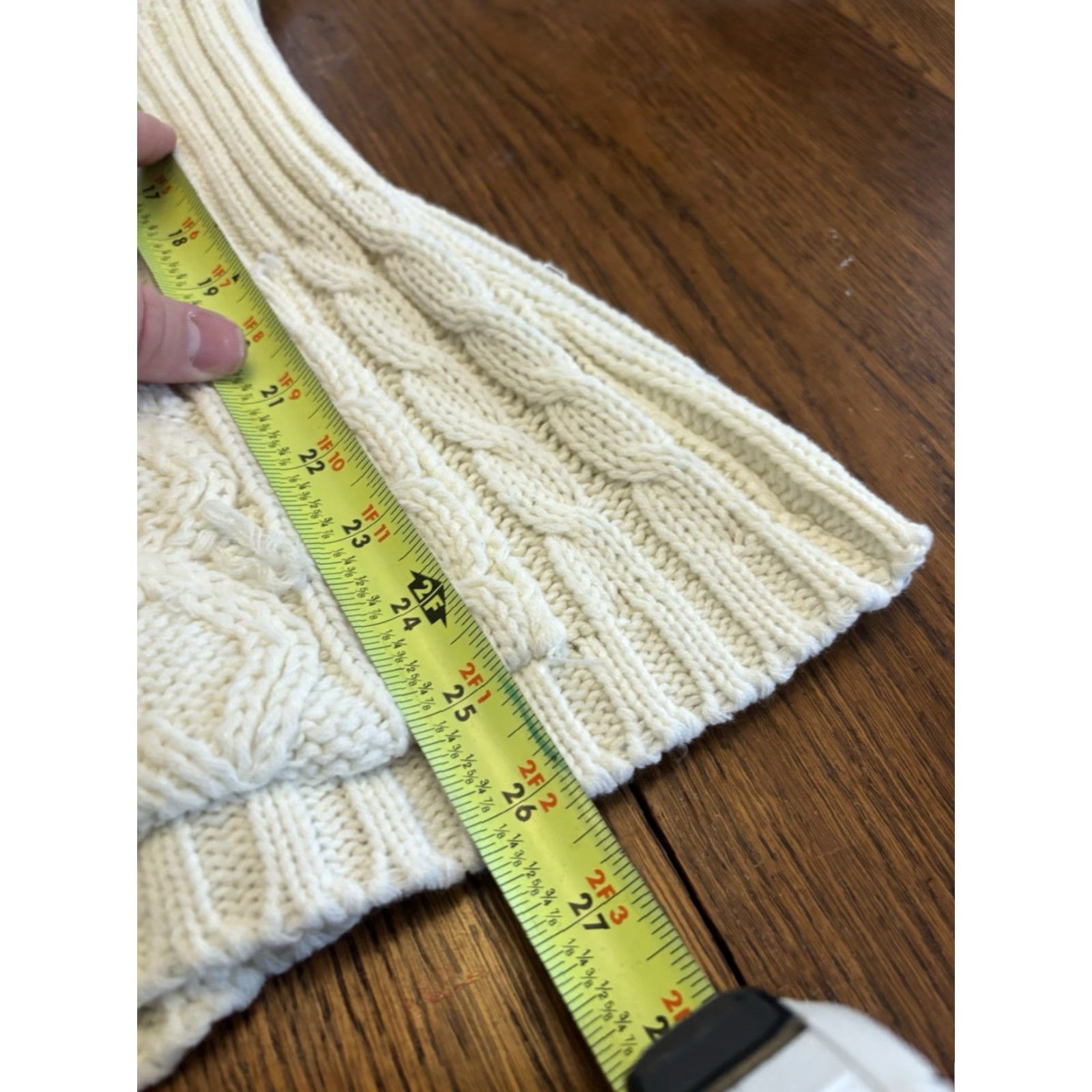 Talbots Talbots Women's Cardigan Sweater Cable-Knit Ivory Cream M Long Sleeve Buttoned Knit Cotton Casual Fall Winter Spring Vintage: No Womens Regular XS-XL? Size M / US 6-8 / IT 42-44 - 3 Thumbnail