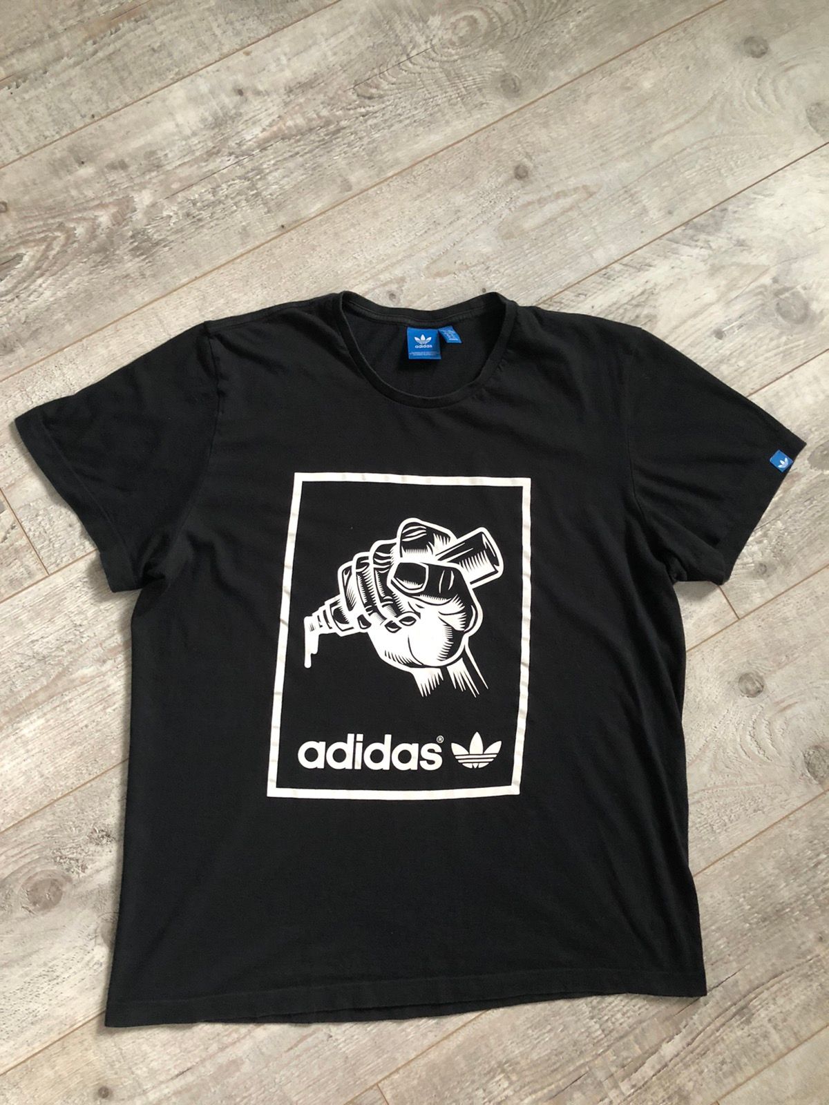 Pre-owned Adidas X Vintage Adidas T Shirt In Black