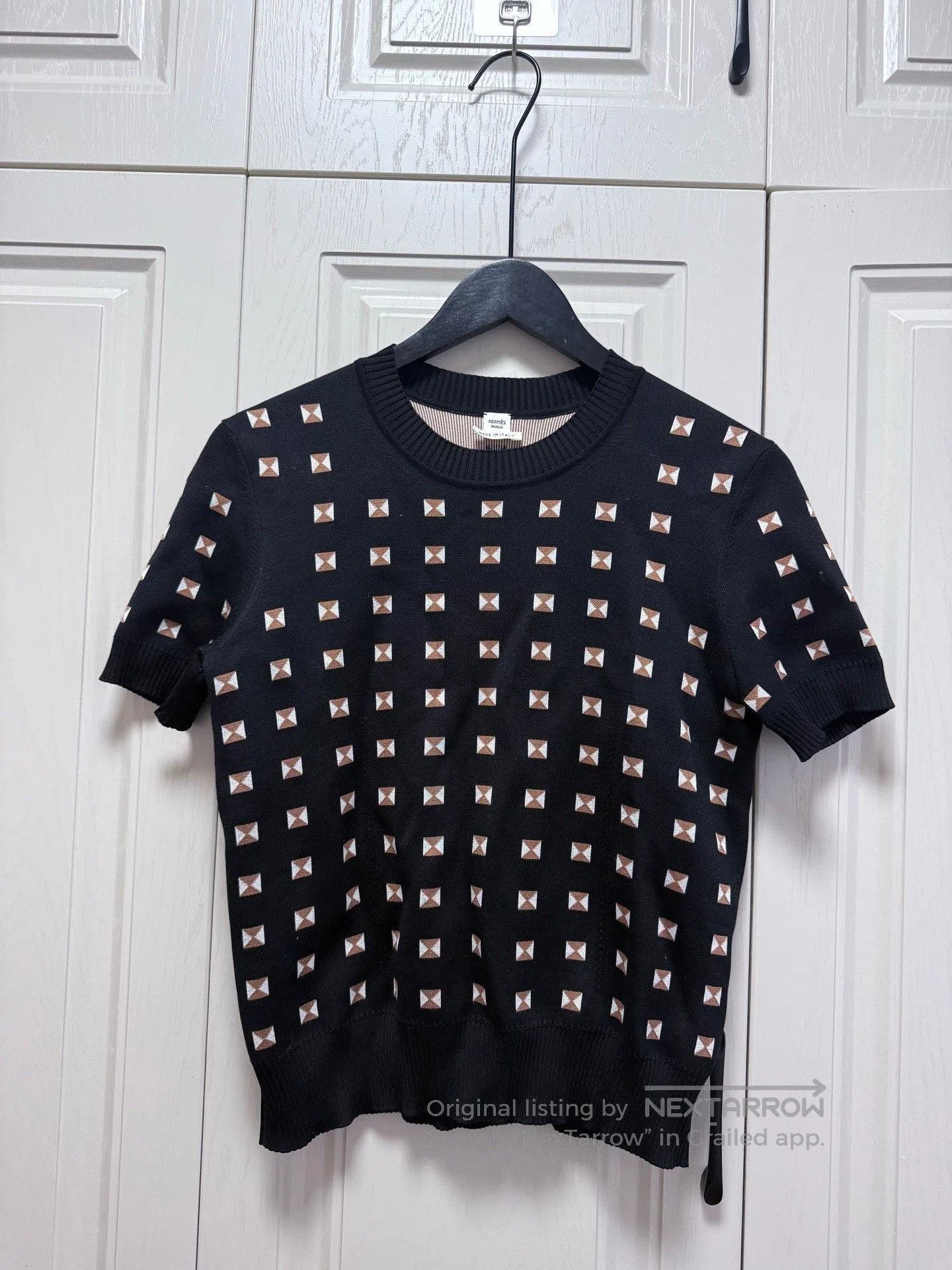 Hermes Hermes Printed Knit Short-Sleeve Top. Size S / US 4 / IT 40 - 1 Thumbnail