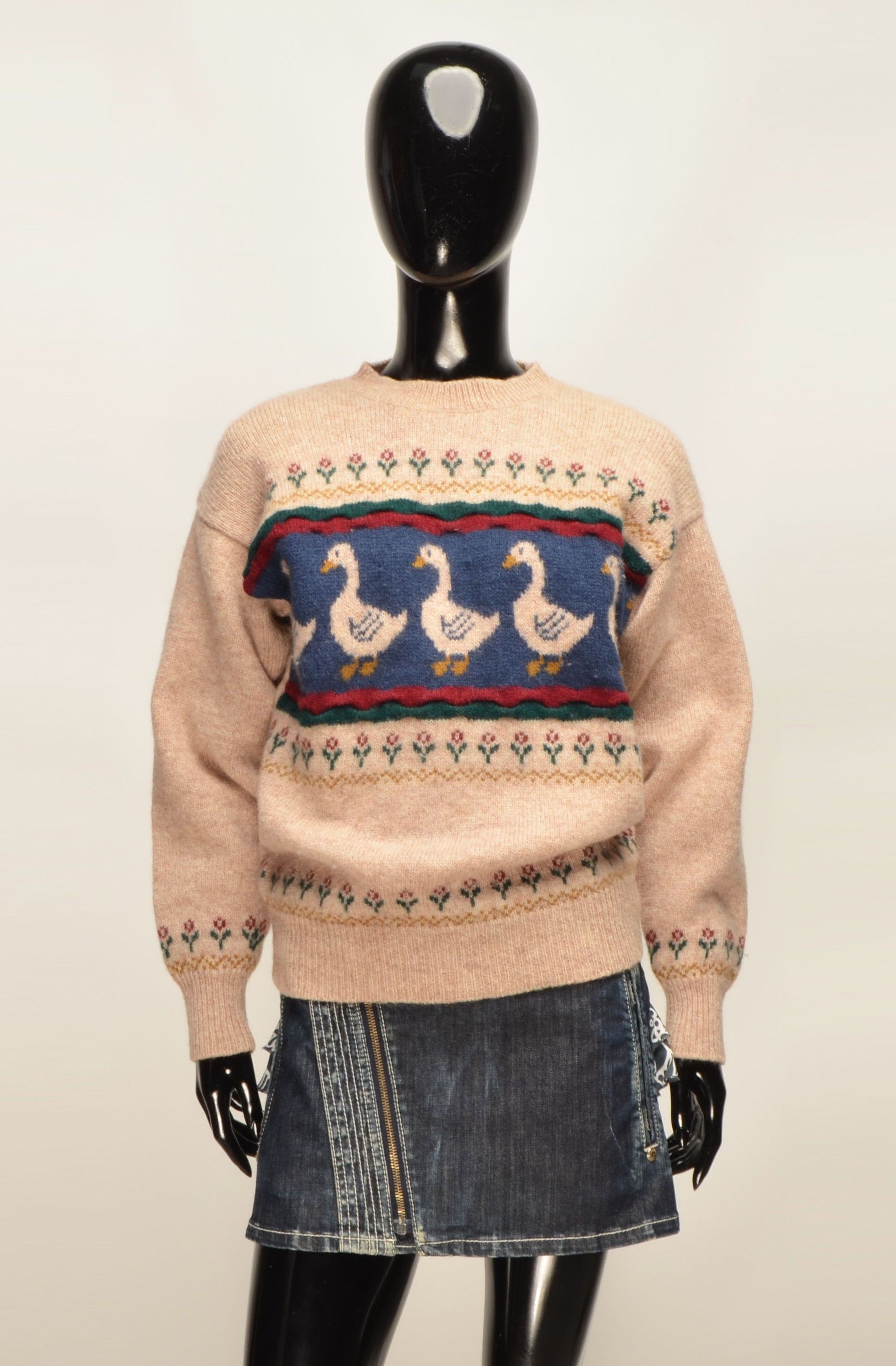 Vintage Vntg Tulchan 90's Goose Knit Wool Cottagecore Cozy Sweater Size M / US 6-8 / IT 42-44 - 1 Thumbnail