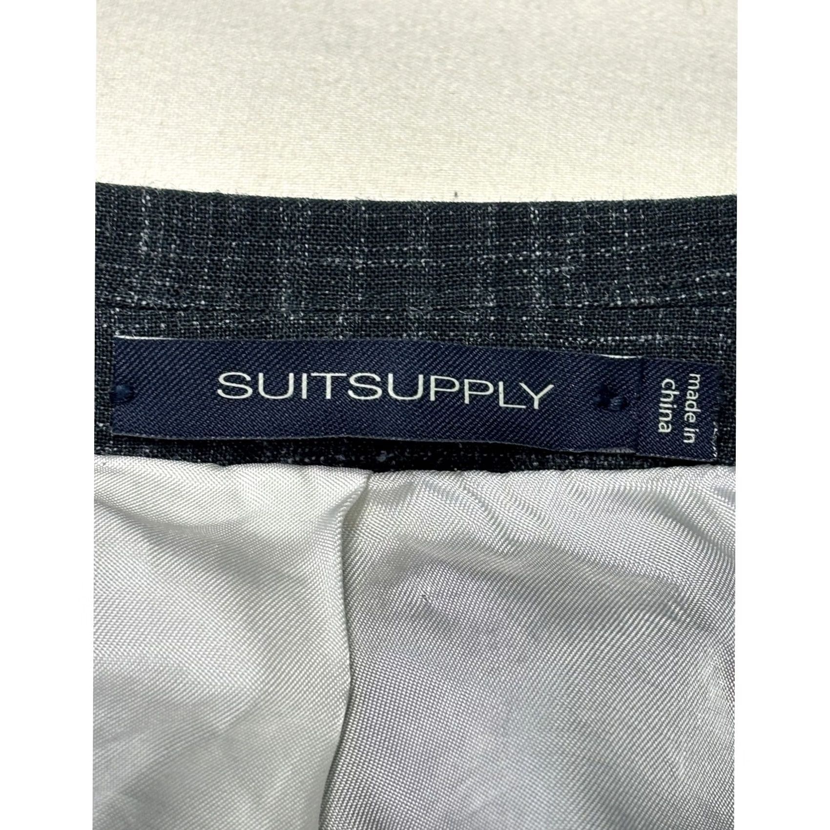 Suitsupply Suitsupply Suit 2 Piece Plaid Slim Wool Silk Linen 46 Regular Gray Men’s Formal Business Winter 30W 31L Size 46R - 4 Thumbnail