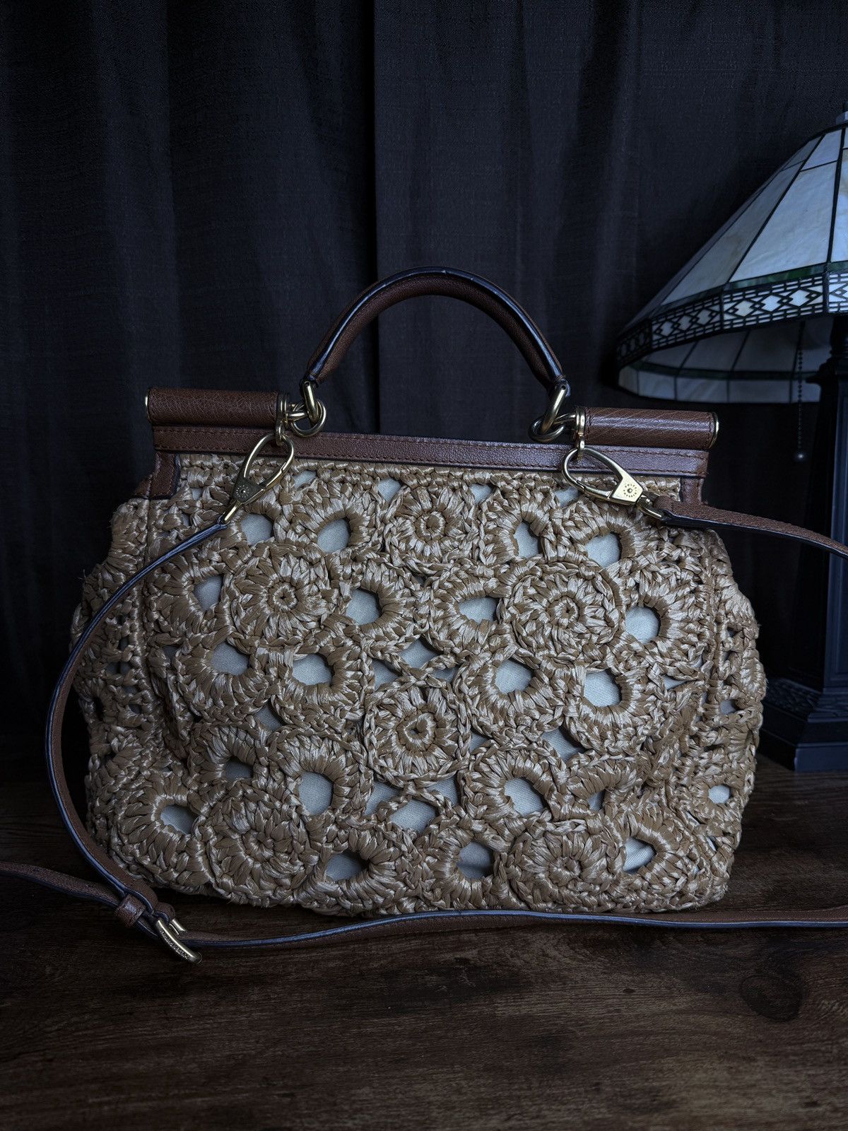Dolce & Gabbana Dolce & Gabbana Crochet Raffia Miss Sicily Bag Size ONE SIZE - 2 Thumbnail
