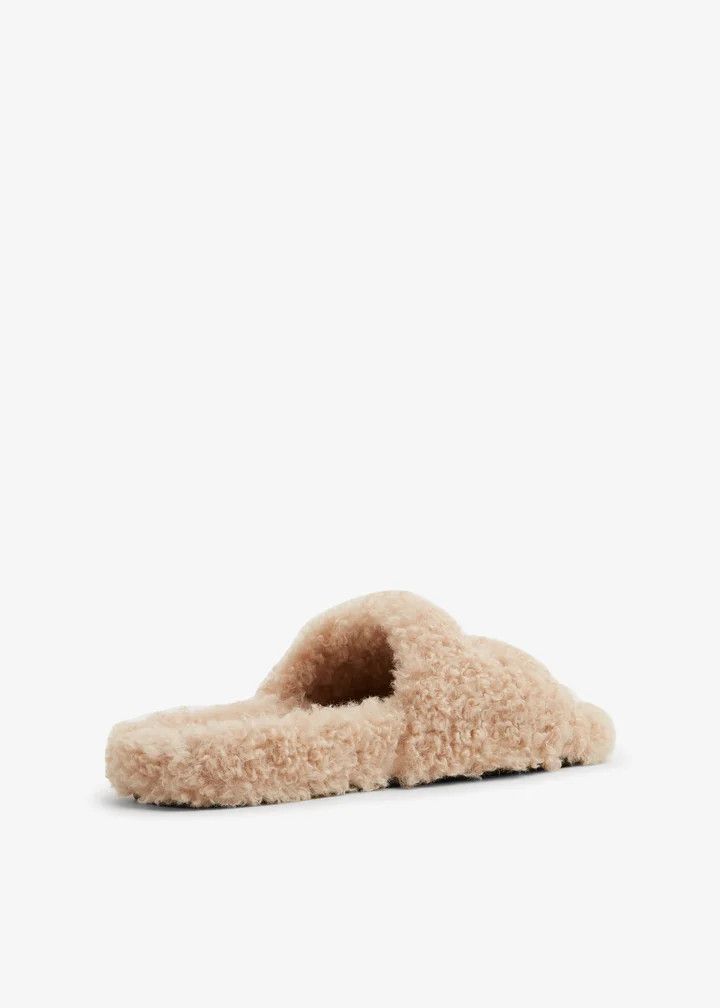 Balenciaga o1w1db10326 Furry Open Mules in Beige Size US 7 / IT 37 - 3 Thumbnail